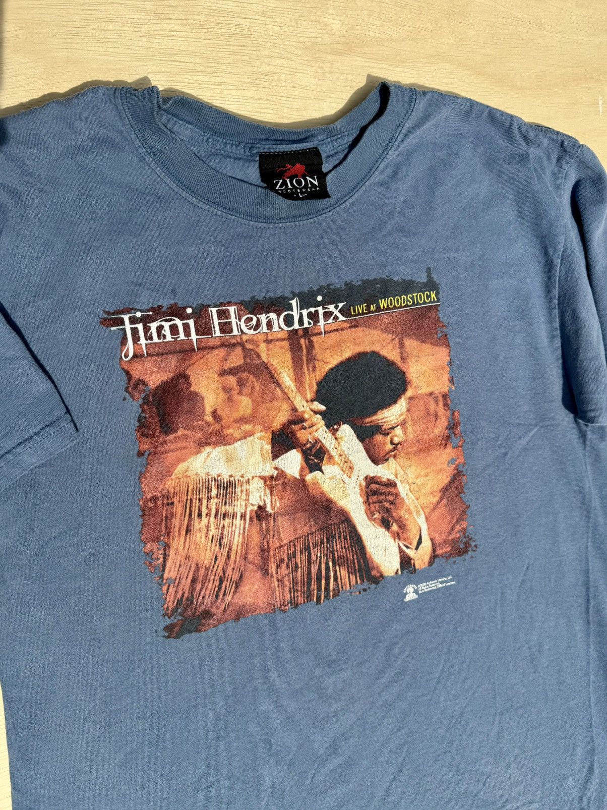 Band Tees × Rap Tees × Zion Rootswear 1999 Jimi Hendrix Live At Woodstock Zion Vintage Rap T-Shirt Size US L / EU 52-54 / 3 - 3 Thumbnail