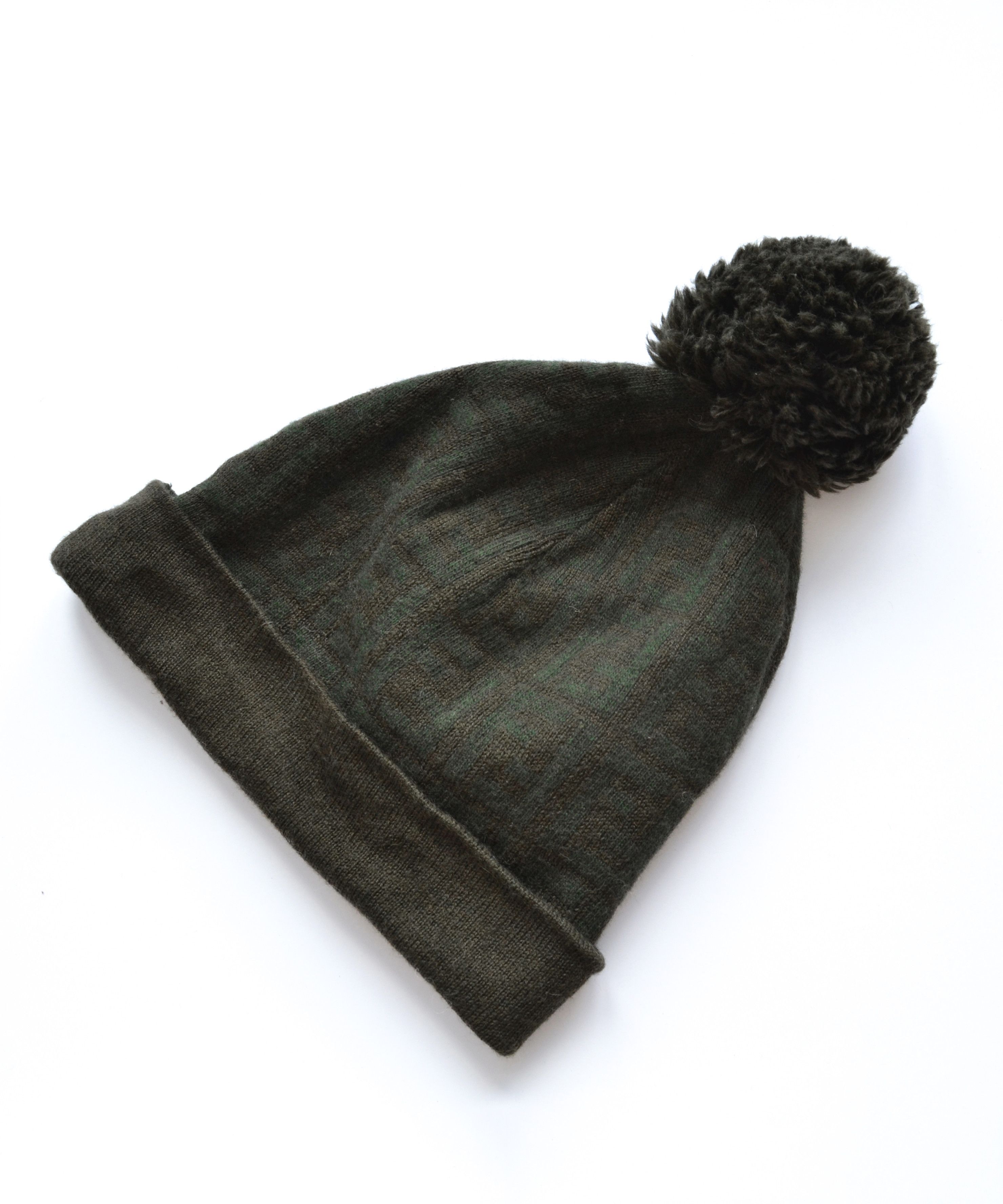 Fendi FENDI Hat Pom Pom Monogram FF Wool Beanie Green Brown Size ONE SIZE - 1 Thumbnail