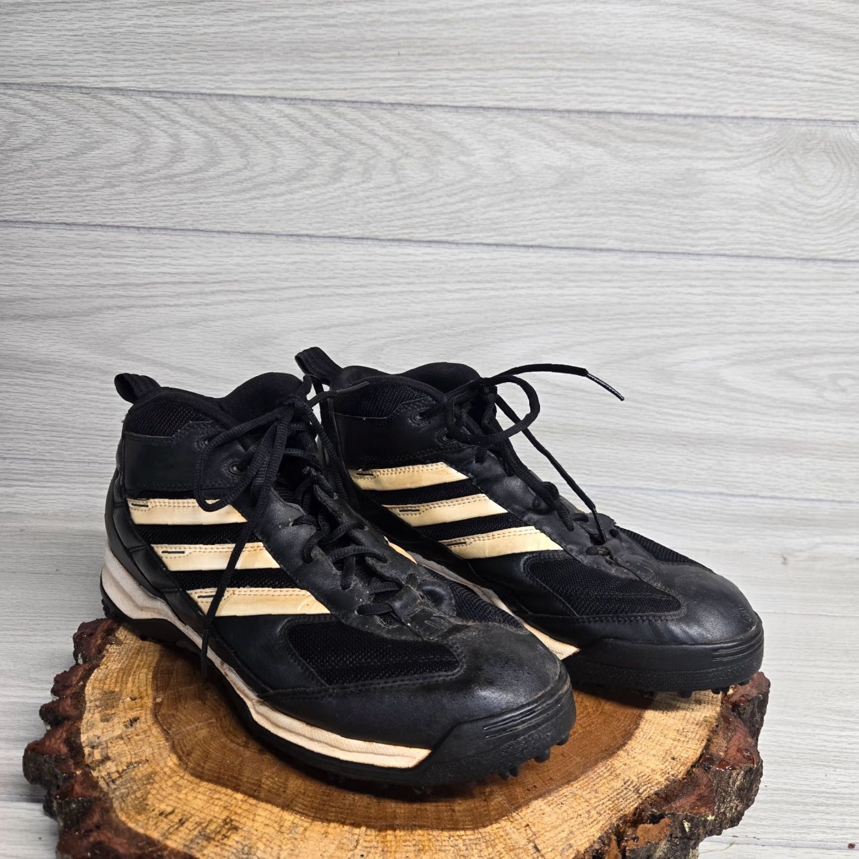 Adidas ADIDAS Cleats Sport Shoes CLU600001 Adult Men's Size 12.5 Black Leather Rubber Ankle Strap Sports Size US L / EU 52-54 / 3 - 2 Thumbnail