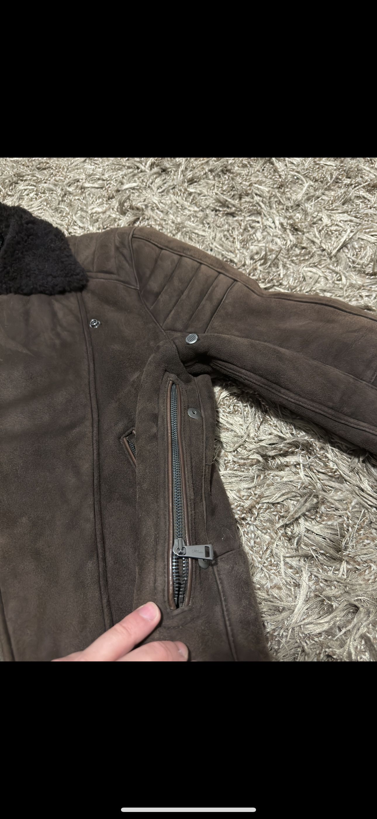 Ralph Lauren Black Label Biker Lamb suede and Shearling Leather Jacket Size US S / EU 44-46 / 1 - 4 Thumbnail