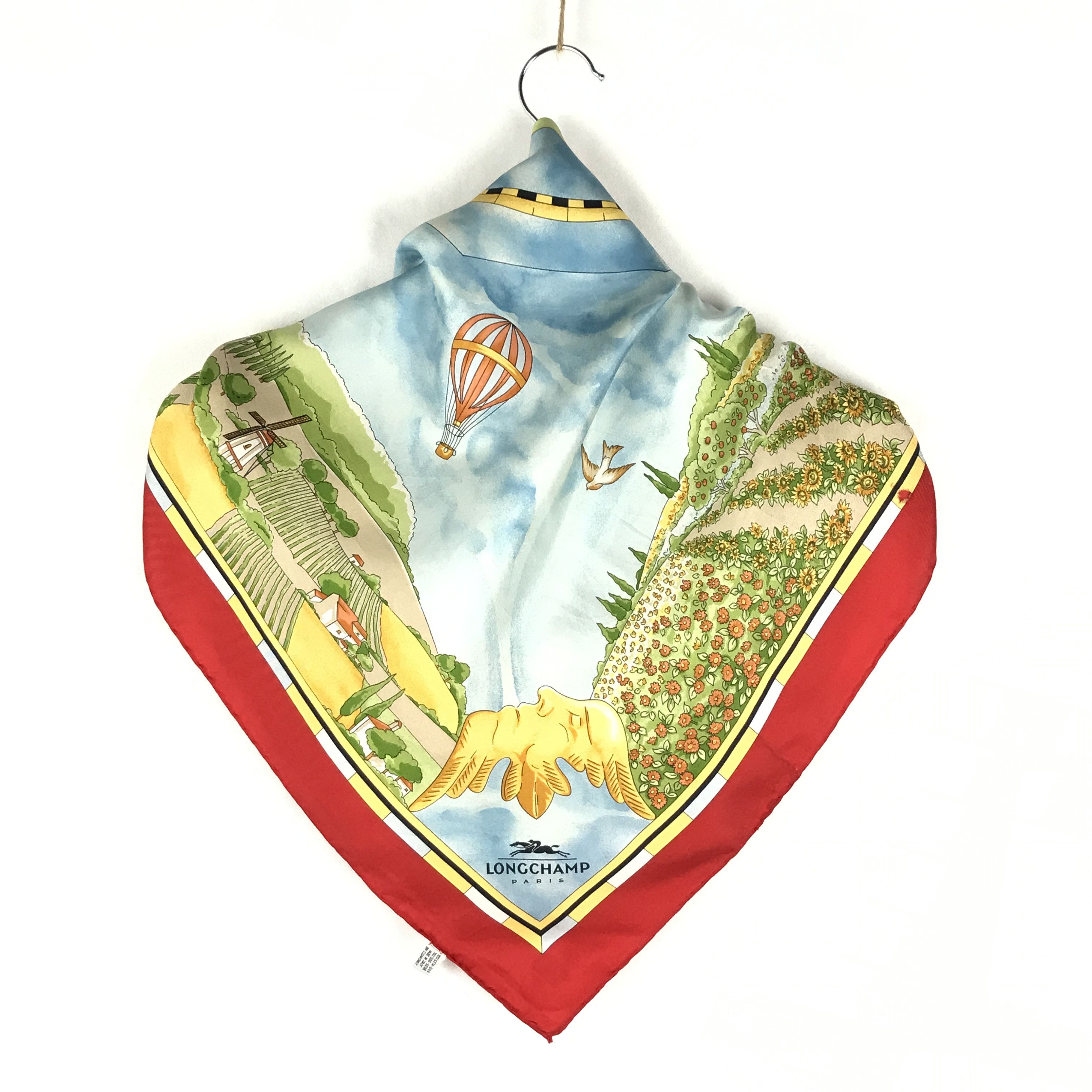 Longchamp × Vintage Vintage Longchamp Silk Scarf Size ONE SIZE - 4 Thumbnail