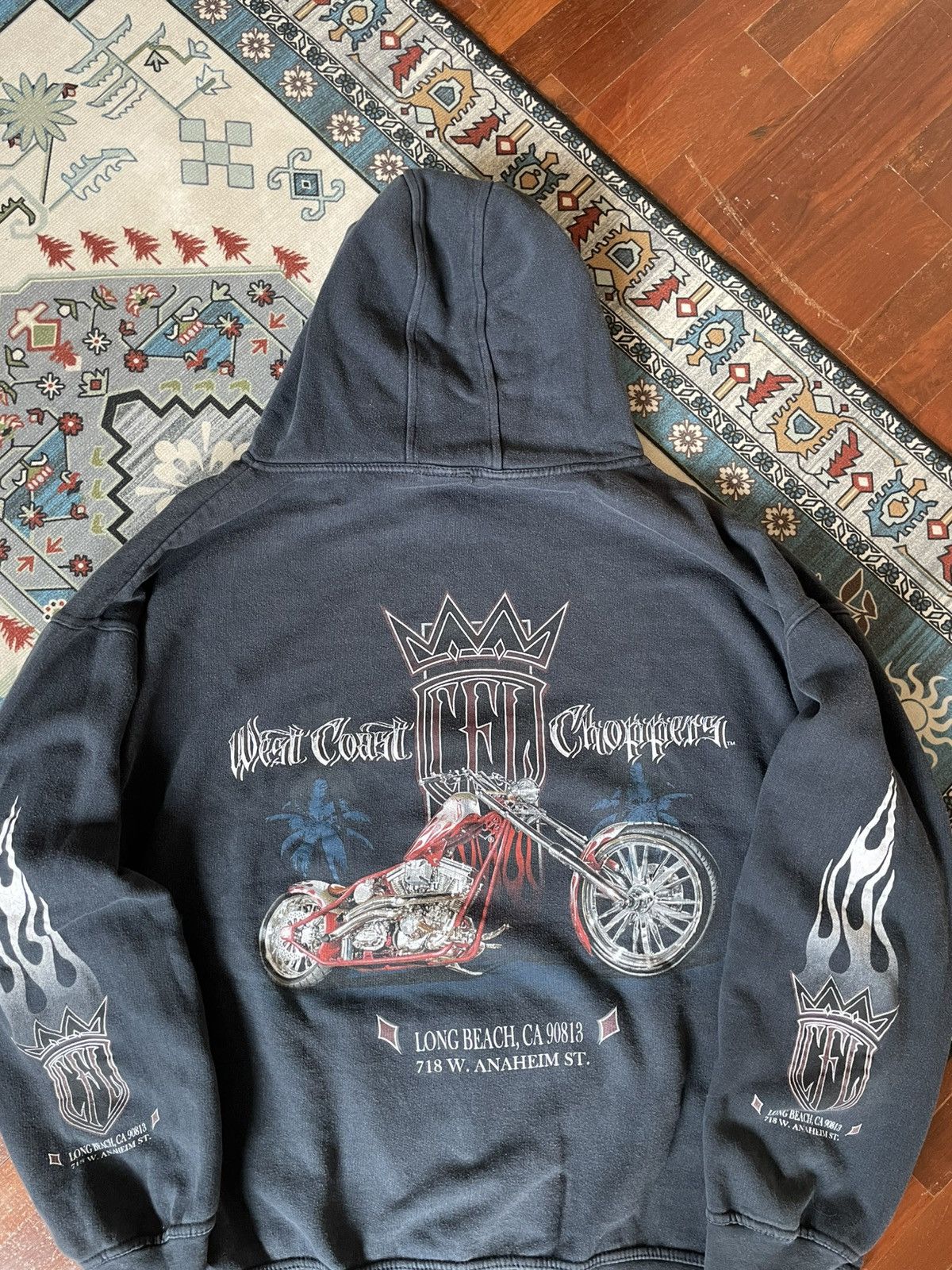 West Coast Choppers Vintage West Coast Choppers Hoodie Fire-Flame RARE!! Size US XL / EU 56 / 4 - 4 Thumbnail