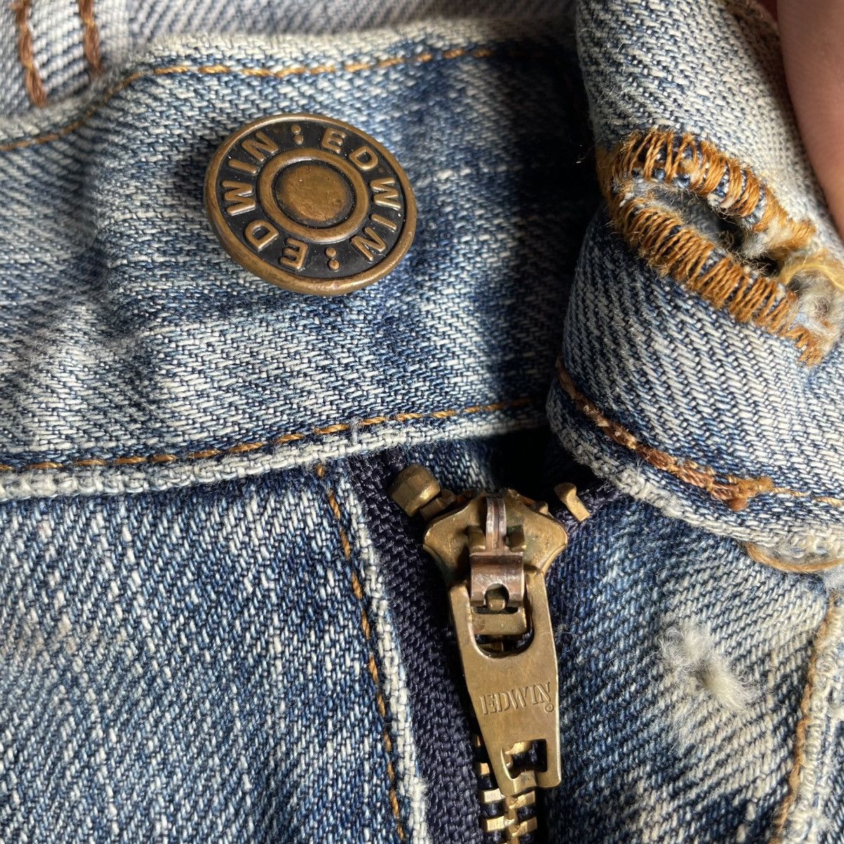 Edwin 🔥Vintage Edwin 503Z Stoned Washed Ripped Distress Jeans Size US 31 - 12 Thumbnail