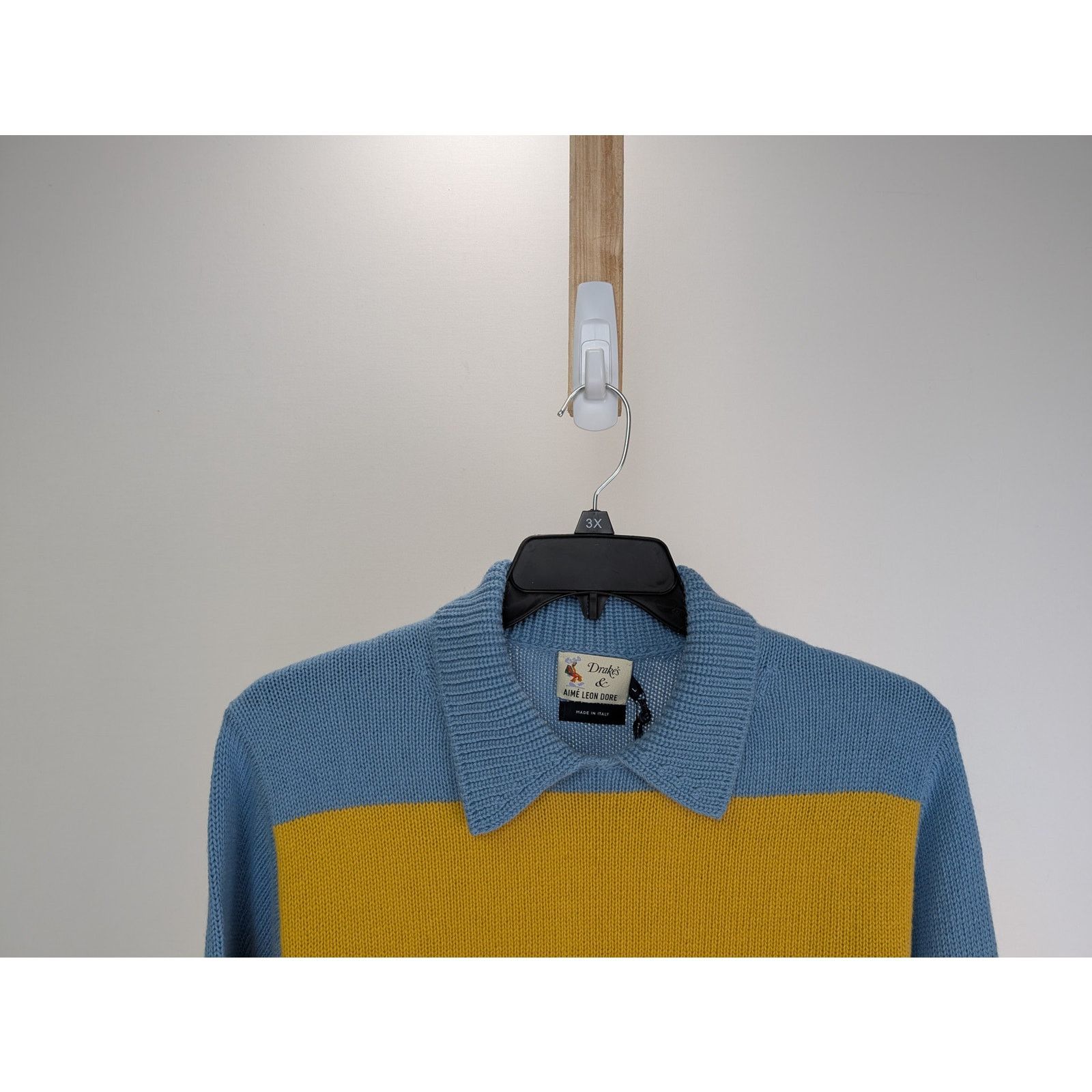 Aime Leon Dore × Drake's o1rshd1 ALD Stripe Integral Collar Full Sleeve Sweater Size US L / EU 52-54 / 3 - 3 Thumbnail