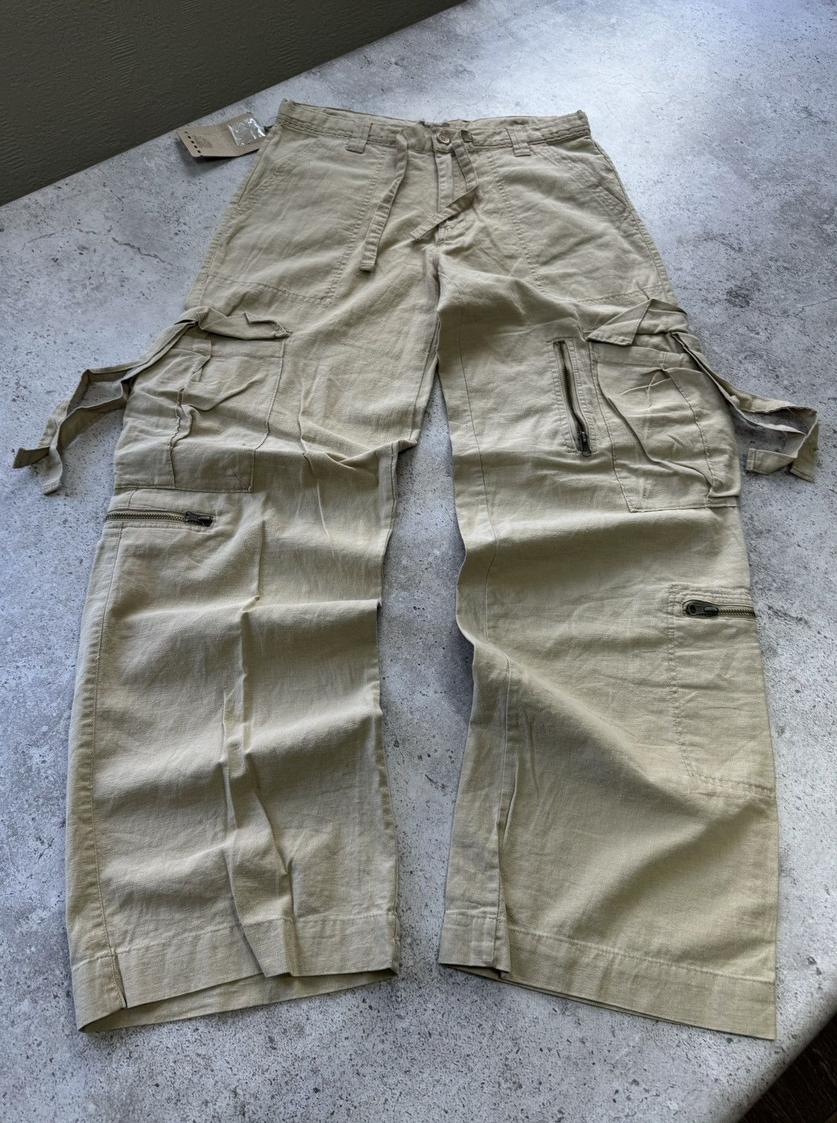 Hysteric Glamour × Japanese Brand × Junya Watanabe Vintage Japanese Linen Bandage Zipper Balenciaga Style Pants Size US 32 / EU 48 - 1 Thumbnail