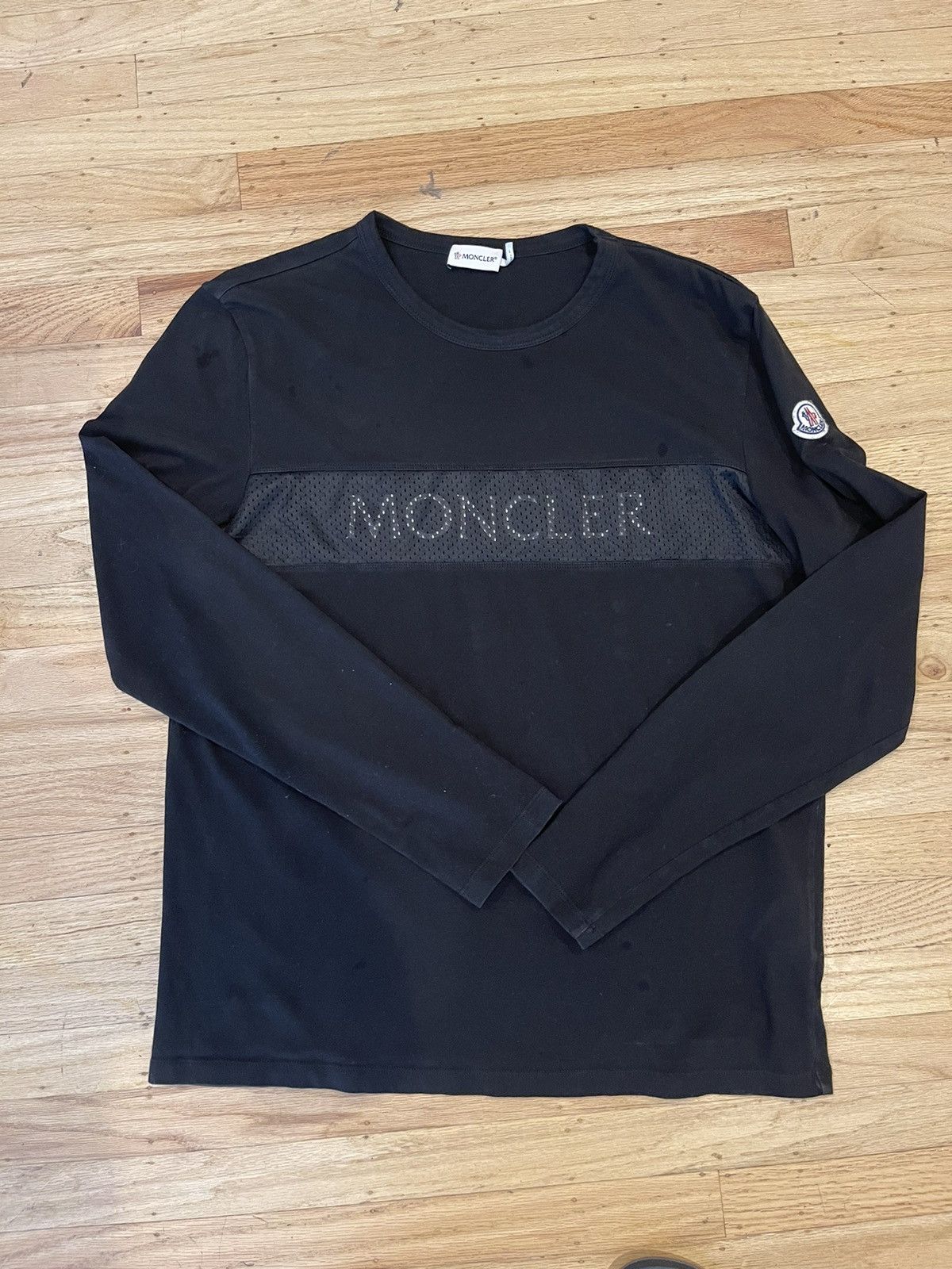 image of Moncler Long Sleeve Shirt in Black, Men's (Size Large)