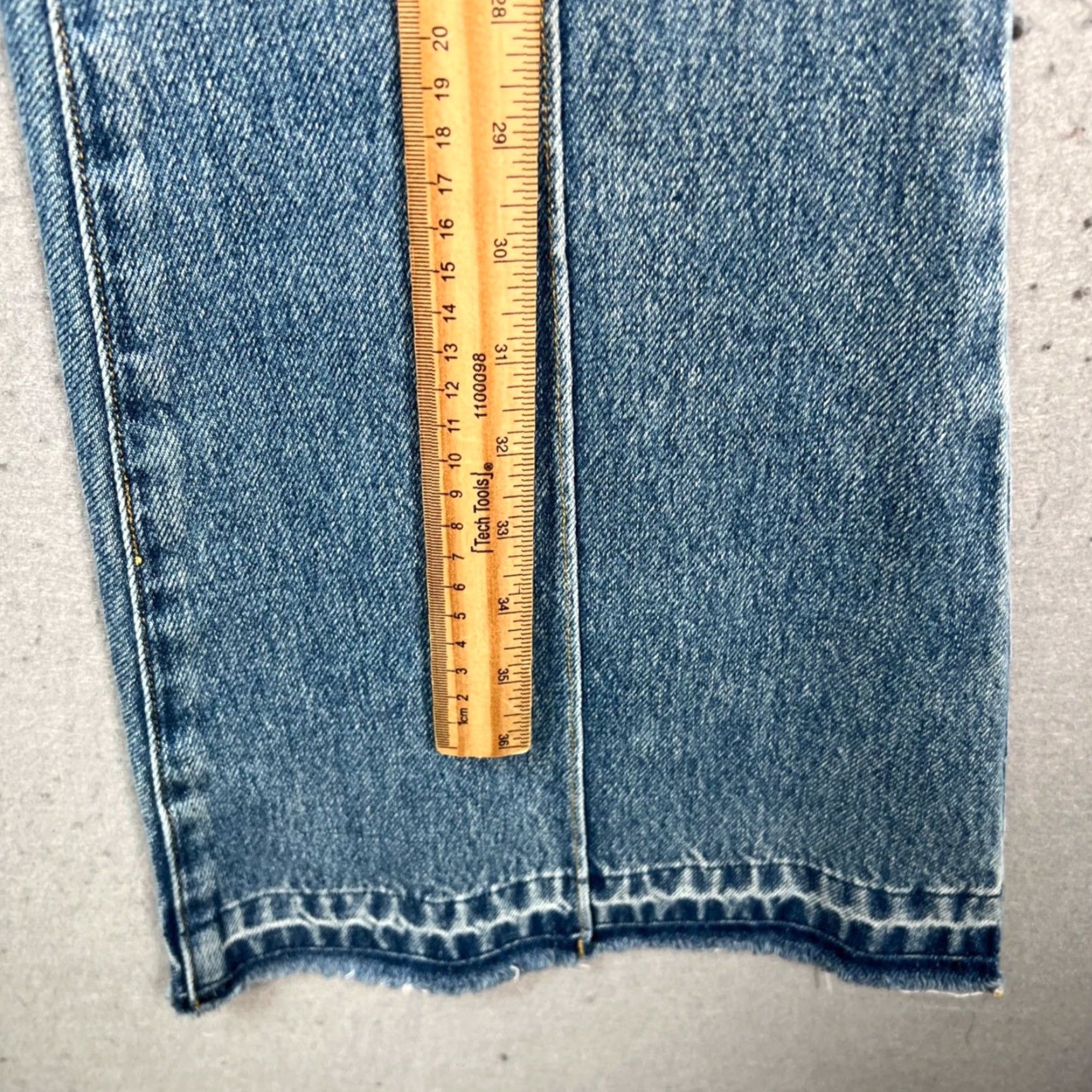 Denime Ann Andelman Womens Flared Denim Jeans 100% Cotton Blue Distressed Size 24 Vintage? No Size 42" / US 20 - 7 Thumbnail