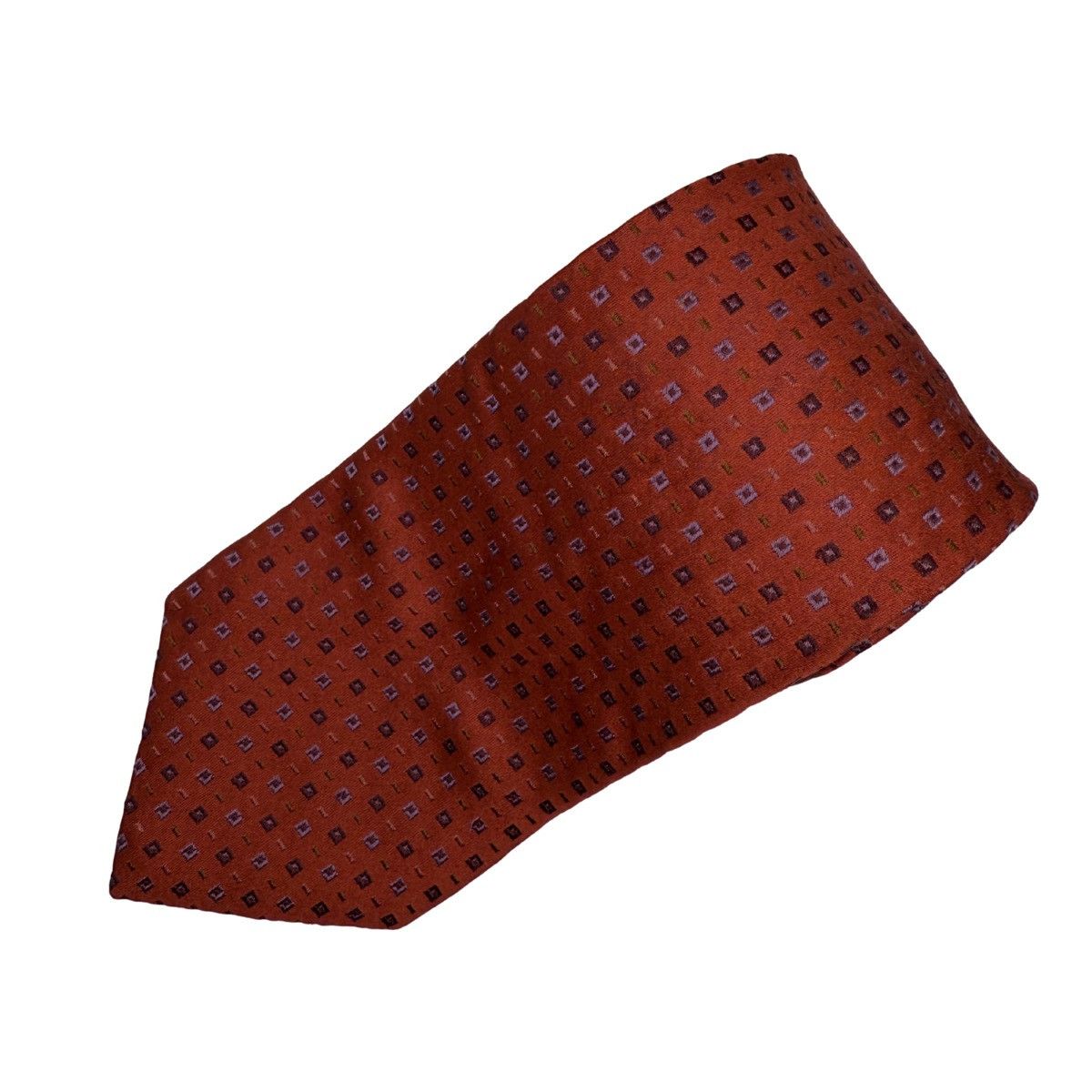 Ike Behar Ike Behar Silk Tie, Orange Woven Pattern, Made in USA Size ONE SIZE - 2 Thumbnail