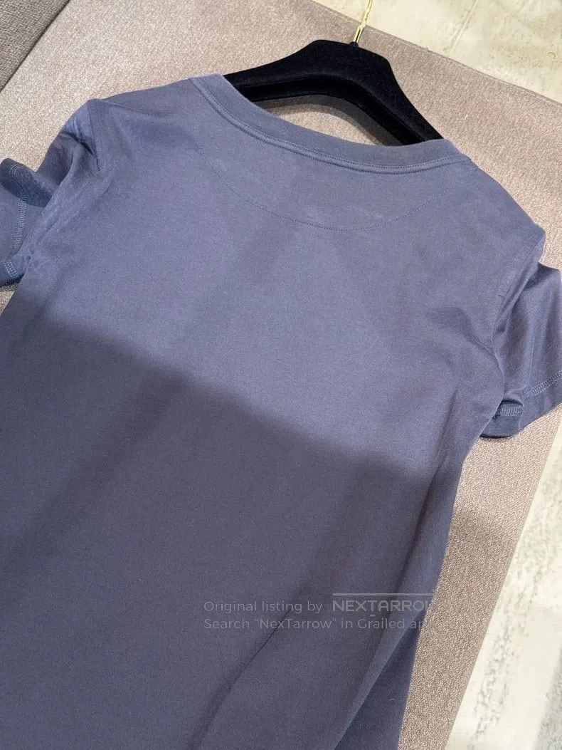 Hermes Hermes Dark Blue Single Pocket Embroidered T-shirt Size XXS / US 00 / IT 34 - 6 Thumbnail