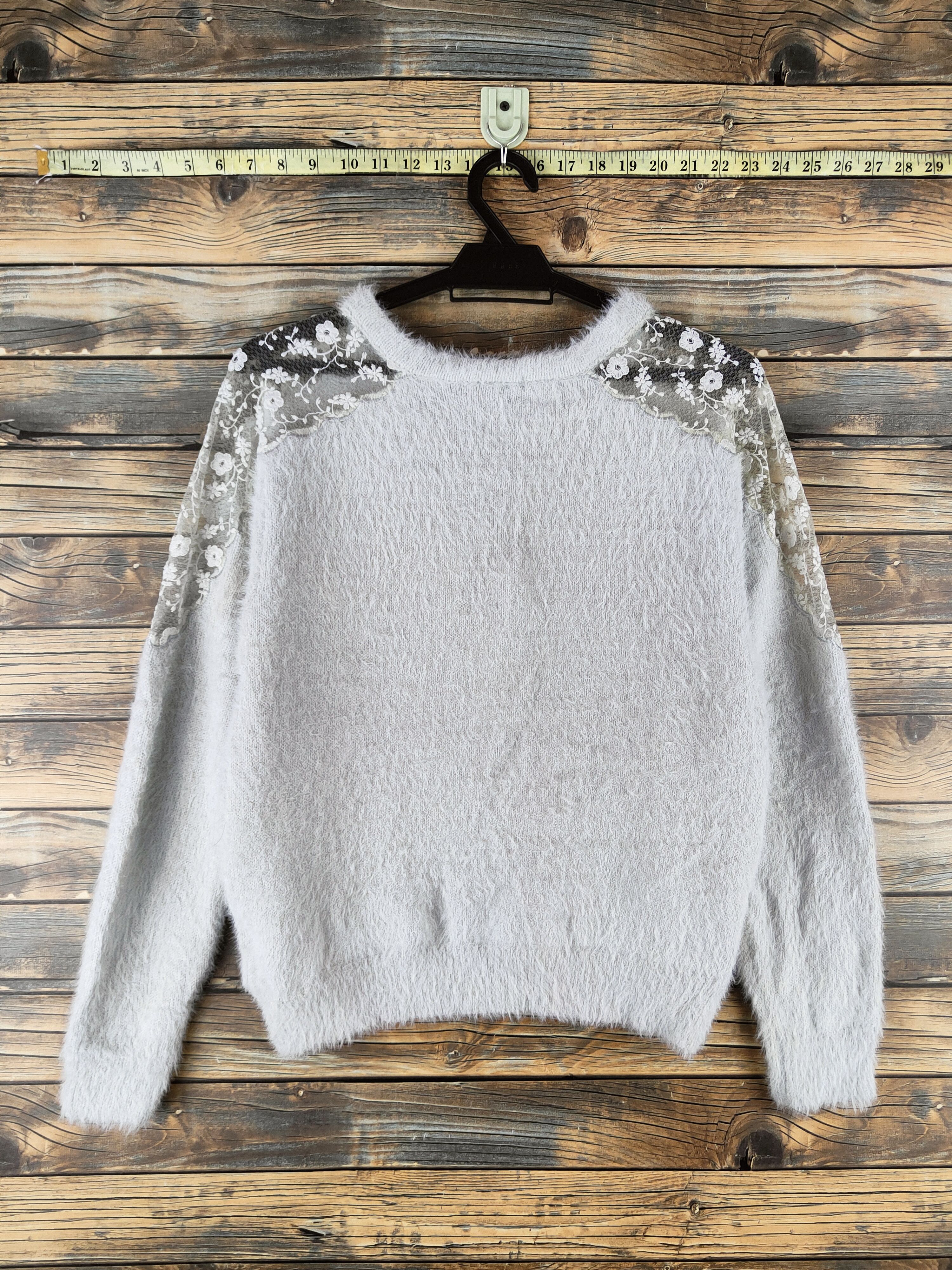 Vintage DL Ingni Gray Fur Mohair Knitwear #46-484 Size M / US 6-8 / IT 42-44 - 7 Thumbnail
