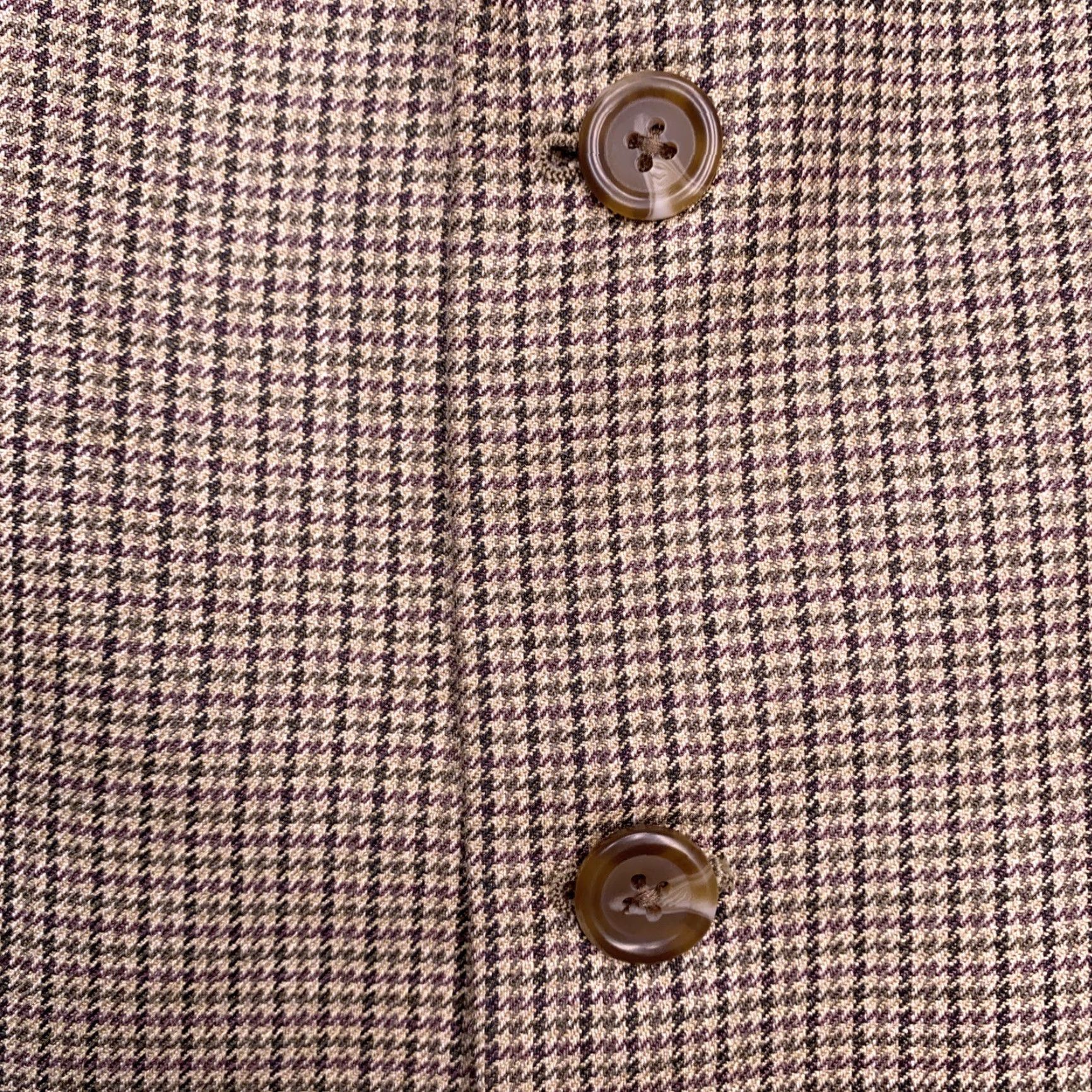 Chaps Chaps Sport Coat Mens 42R Tan Silk Wool Houndstooth Plaid Blazer Coat Jacket Size 42R - 7 Thumbnail