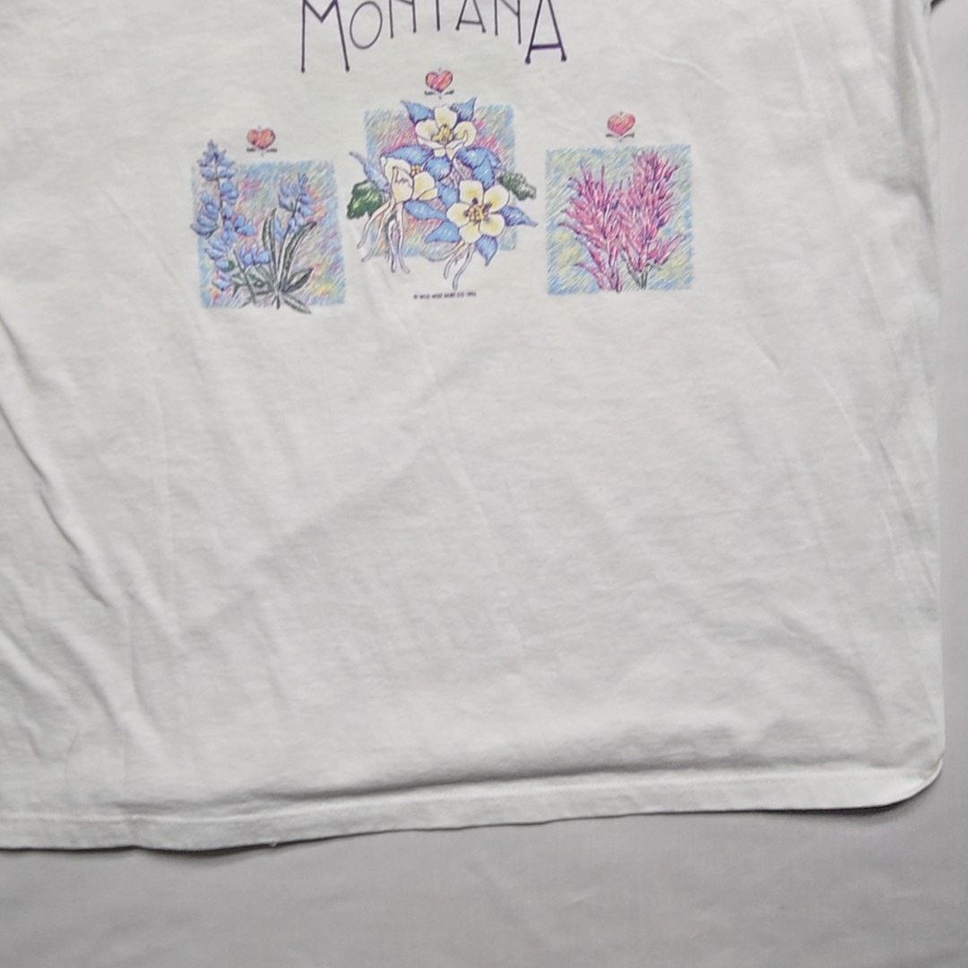 Vintage Vintage Montana Wildflowers Tee White Floral Print XL Shirt Size XL / US 12-14 / IT 48-50 - 6 Thumbnail