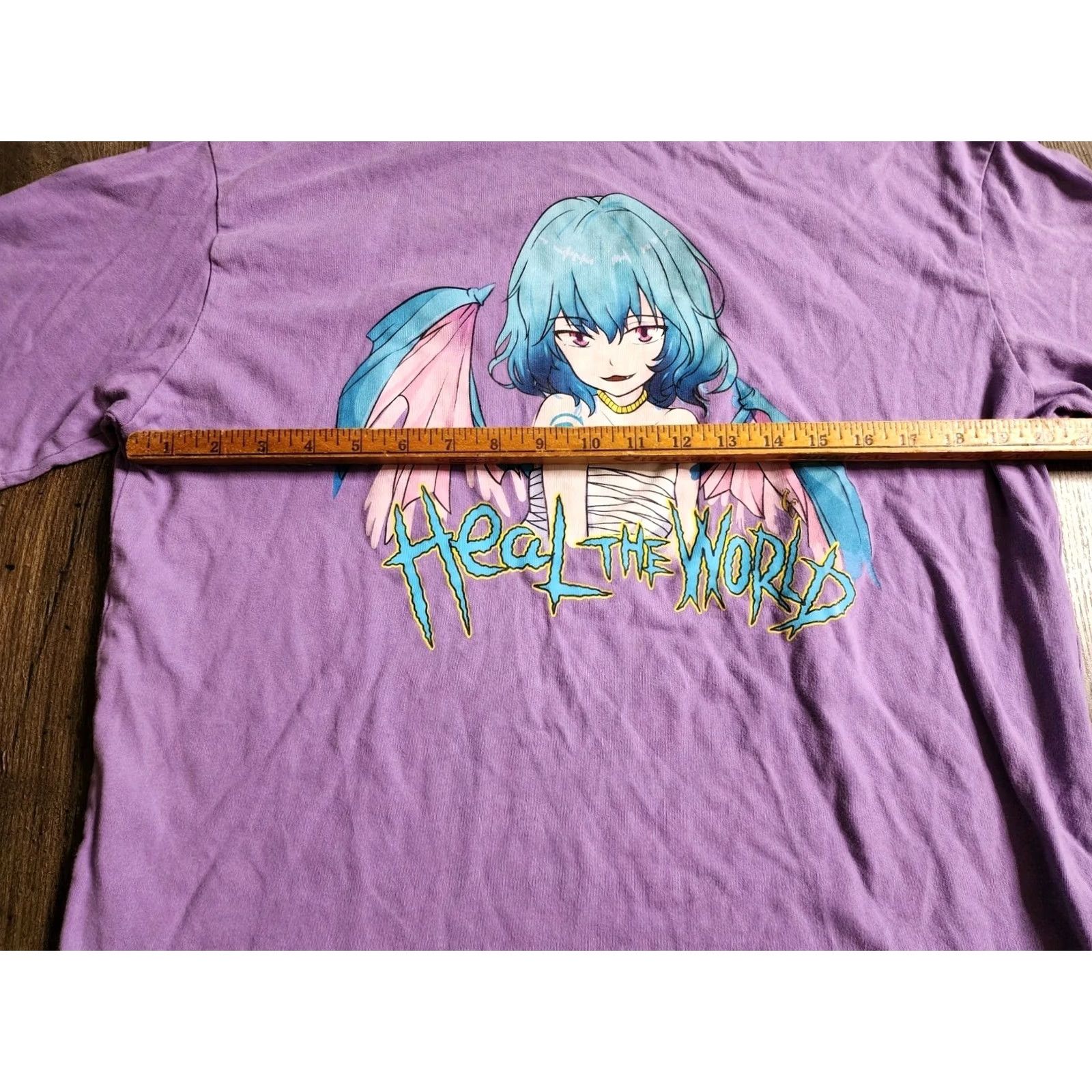 Vintage Mens L Dragon Naga Anime Manga Heal The World T Shirt Size US L / EU 52-54 / 3 - 2 Thumbnail