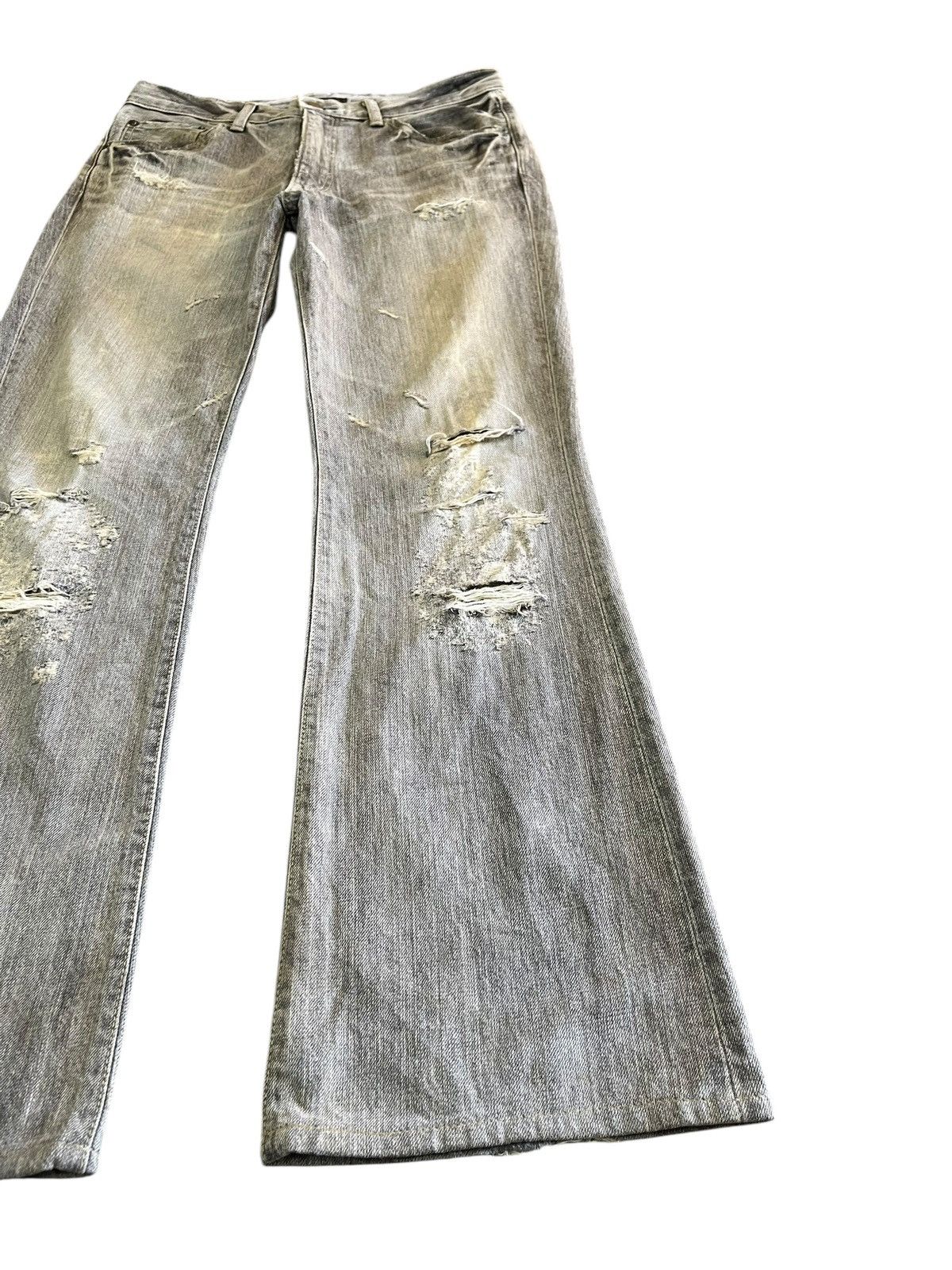 Japanese Brand × Le Grande Bleu (L.G.B.) Vintage Blue Way Flare Ripped Distressed Denim Size US 31 - 3 Thumbnail