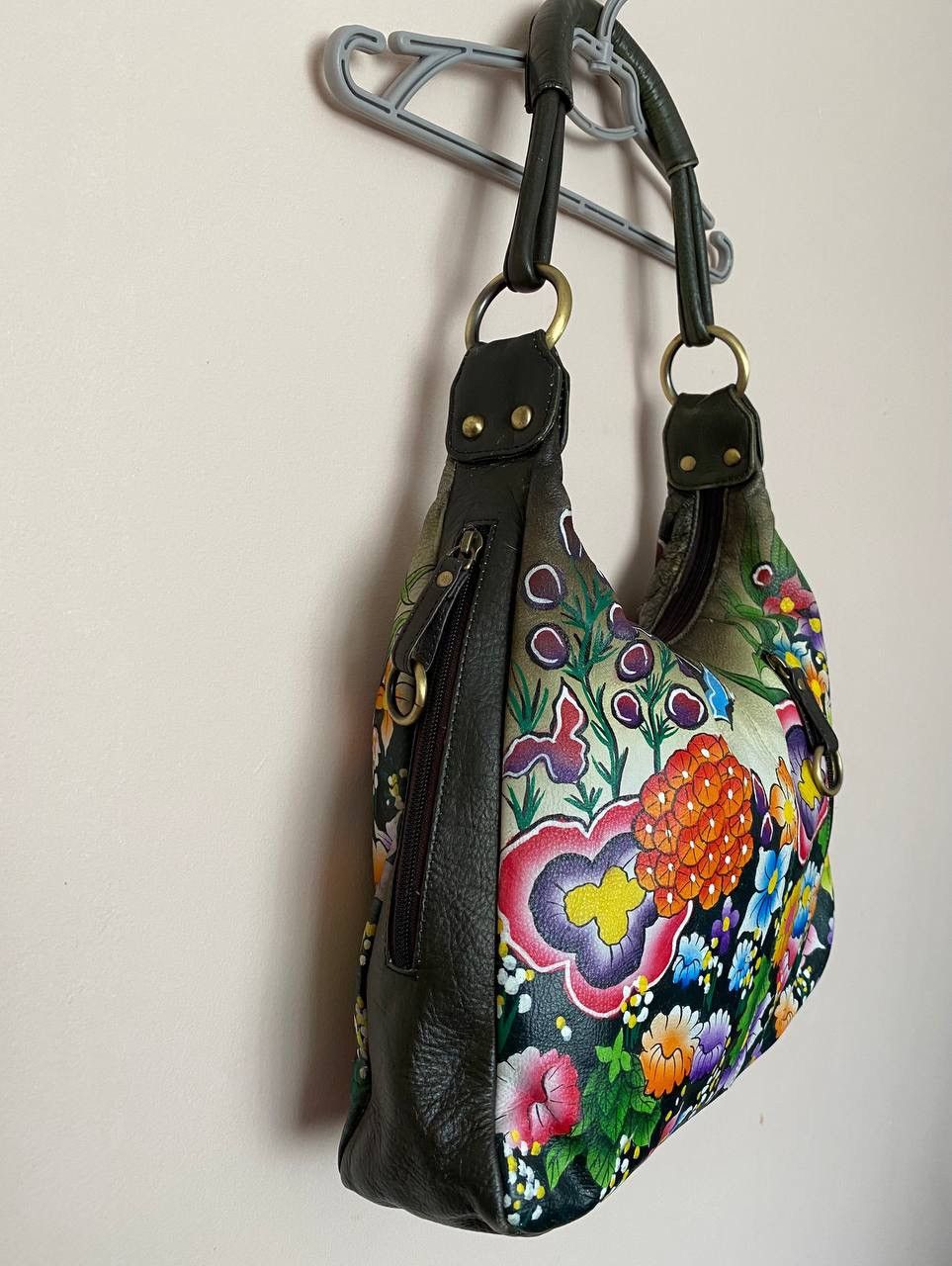 Designer 🔥 MODAPELLE Genuine Leather Floral Peacock Shoulder Bag Size ONE SIZE - 3 Thumbnail