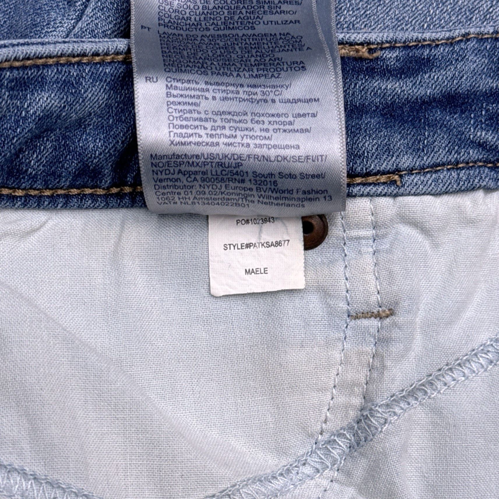 NYDJ NYDJ Jeans Womens 14P Petite Mid Rise Stretch Denim 5-Pocket City Blue Slim Tapered Size 36" / US 14 / IT 50 - 7 Thumbnail