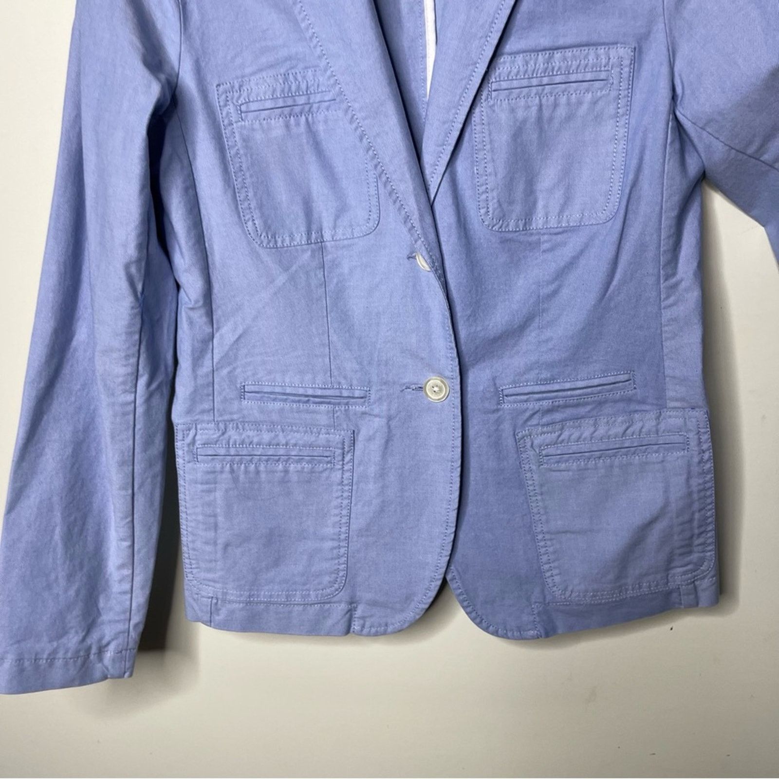 Michael Kors Michael Michael Kors light blue cotton button front blazer Size XS / US 0-2 / IT 36-38 - 5 Thumbnail