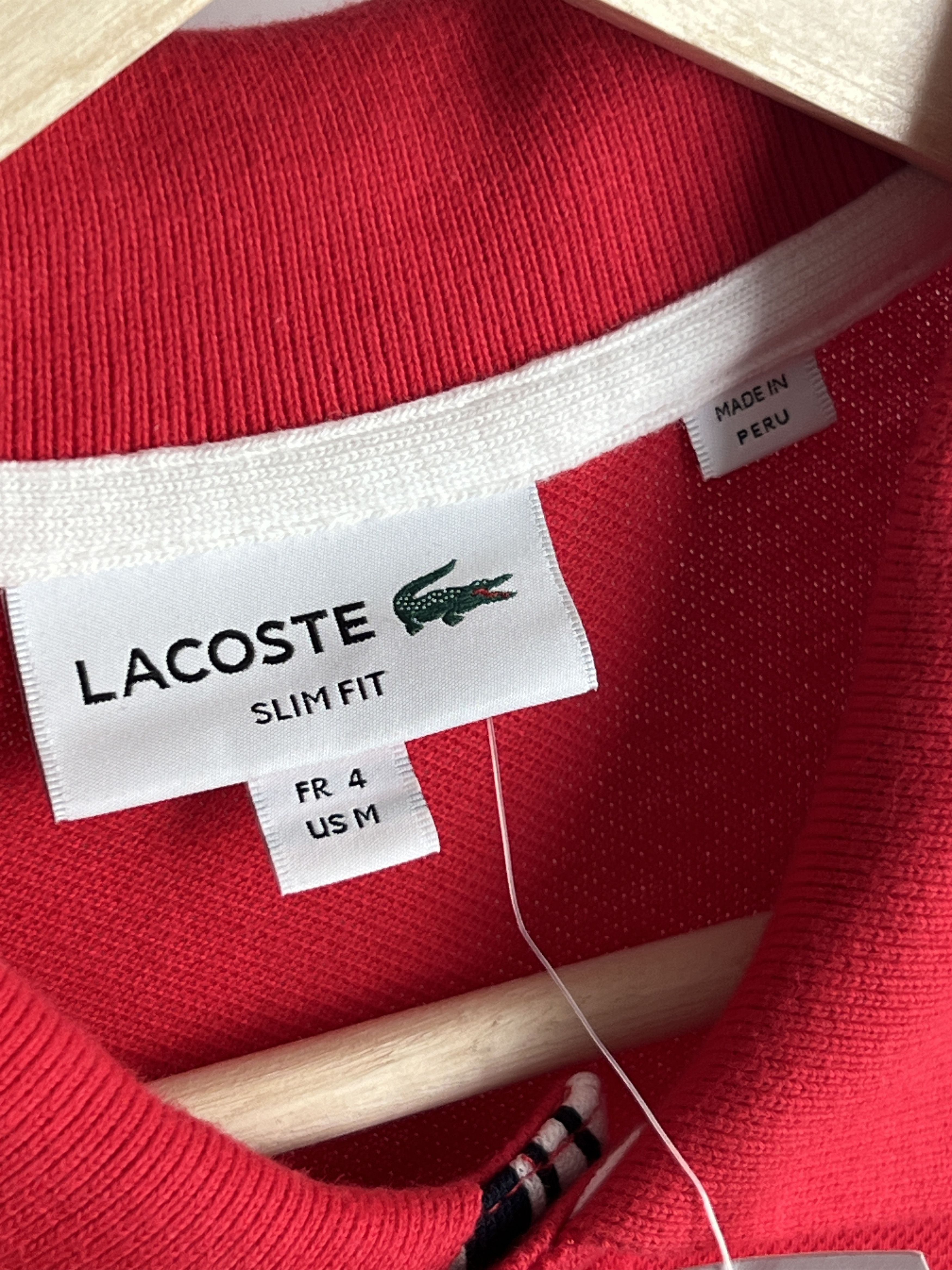 Lacoste Lacoste Polo Shirt Men Size 4 Medium Red Slim Fit Logo Size US M / EU 48-50 / 2 - 6 Thumbnail