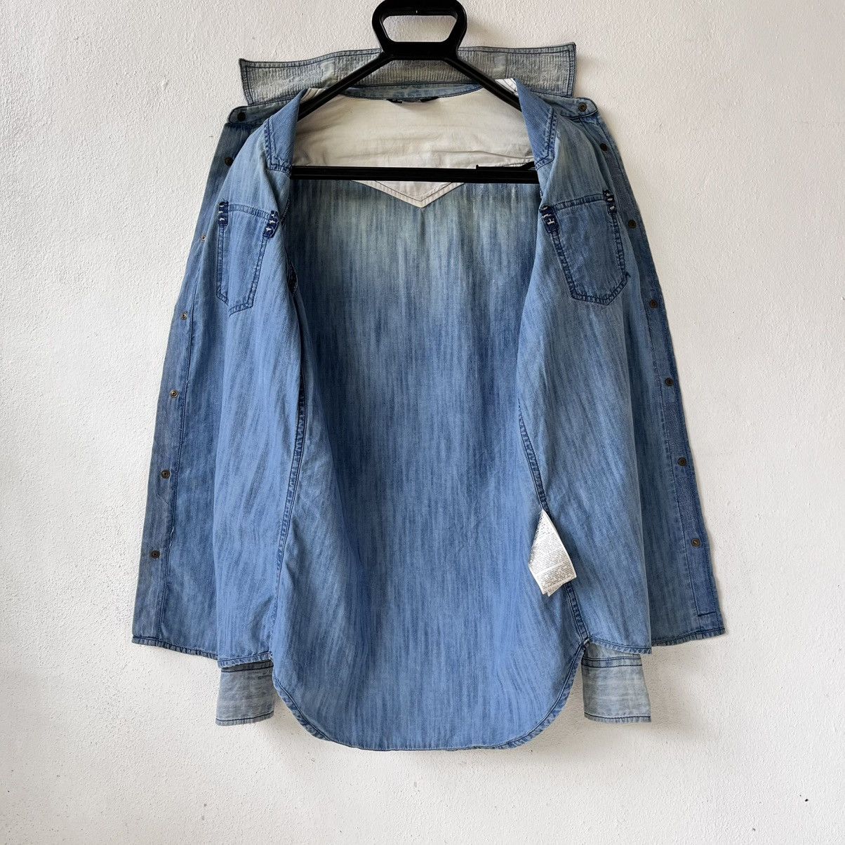 Diesel Diesel Distressed Western Denim Shirt Light Wash Size XS / US 0-2 / IT 36-38 - 4 Thumbnail