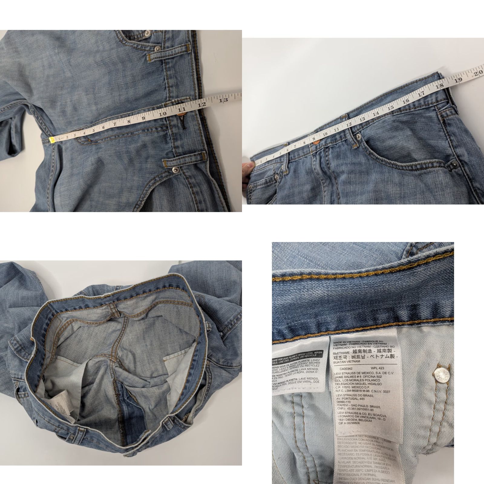 Levi's Levi's 505 Jeans Mens 36x29 Denim Medium Wash Regular Fit Distressed Jeans Pants 5-Pocket Levi's 500 Series Blue Mens 90s City Hipster Vintage: No Size US 36 / EU 52 - 8 Thumbnail
