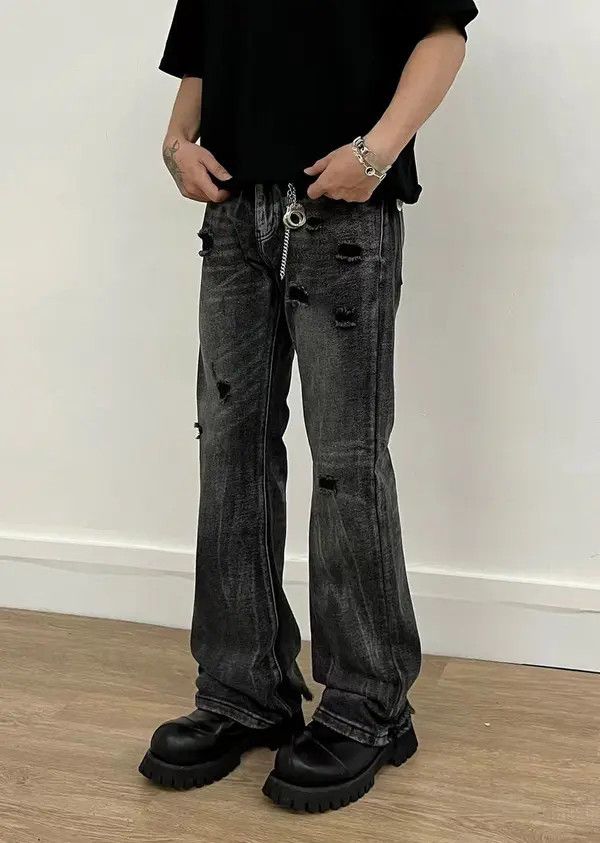 VIBE Vintage washed distressed rare ripped jeans Size US 34 / EU 50 - 2 Thumbnail