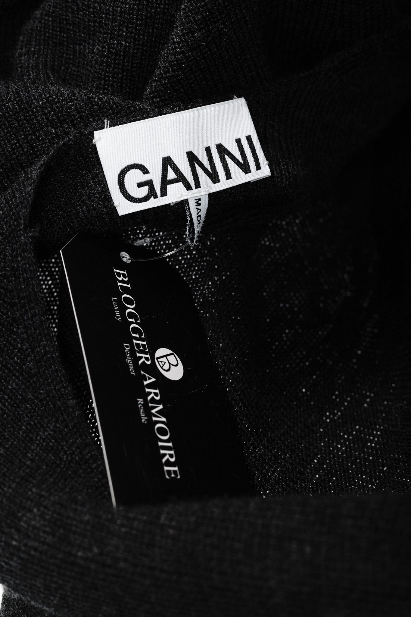Ganni Ganni Black Light Merino Wool Knit Roll Neck Sweater Size M / US 6-8 / IT 42-44 - 5 Thumbnail