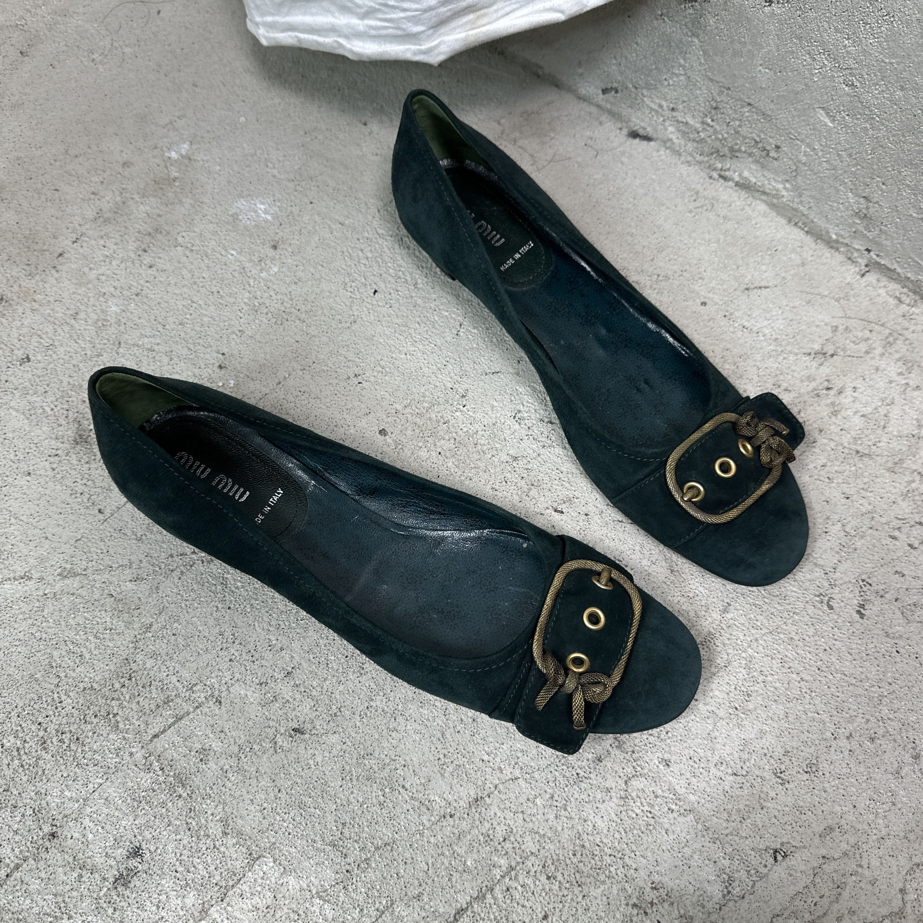 Miu Miu Vintage Avant Garde Dark Velvet Miu Miu Kitten Heels 00s Size US 9 / IT 39 - 10 Thumbnail