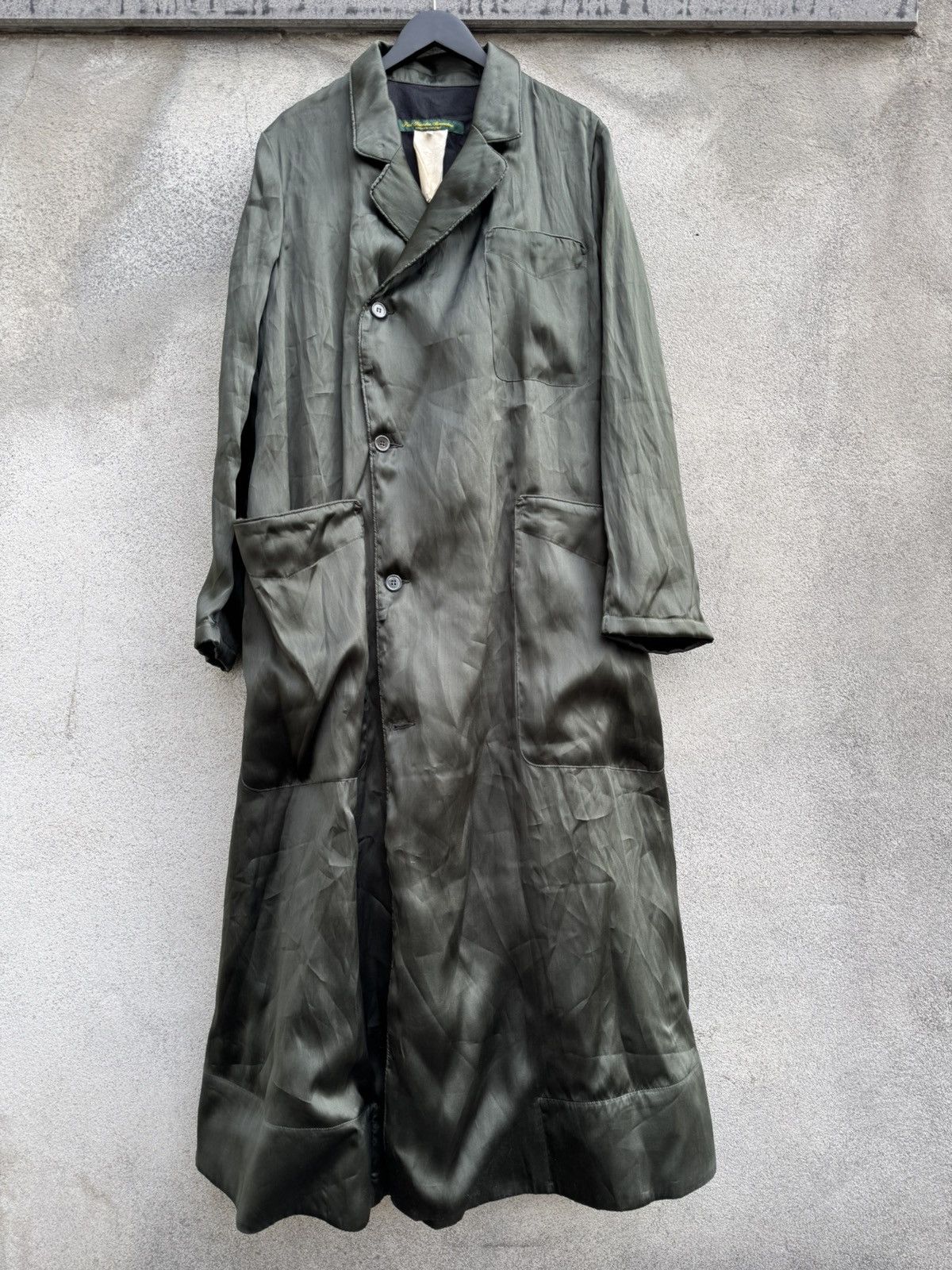 Paul Harnden Shoemakers Paul Harnden Waxed Olive Mac Coat Size XL