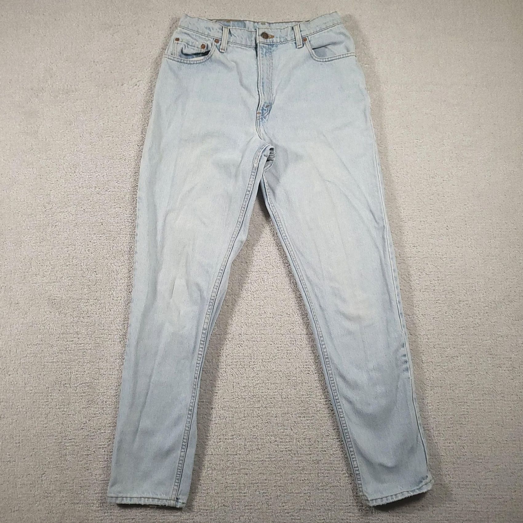 Levi's VINTAGE Levi's 550 Relaxed Tapered Mom Jeans Womens 12 Long Light Wash 90s Jeans Size 34" / US 12 / IT 48 - 2 Thumbnail