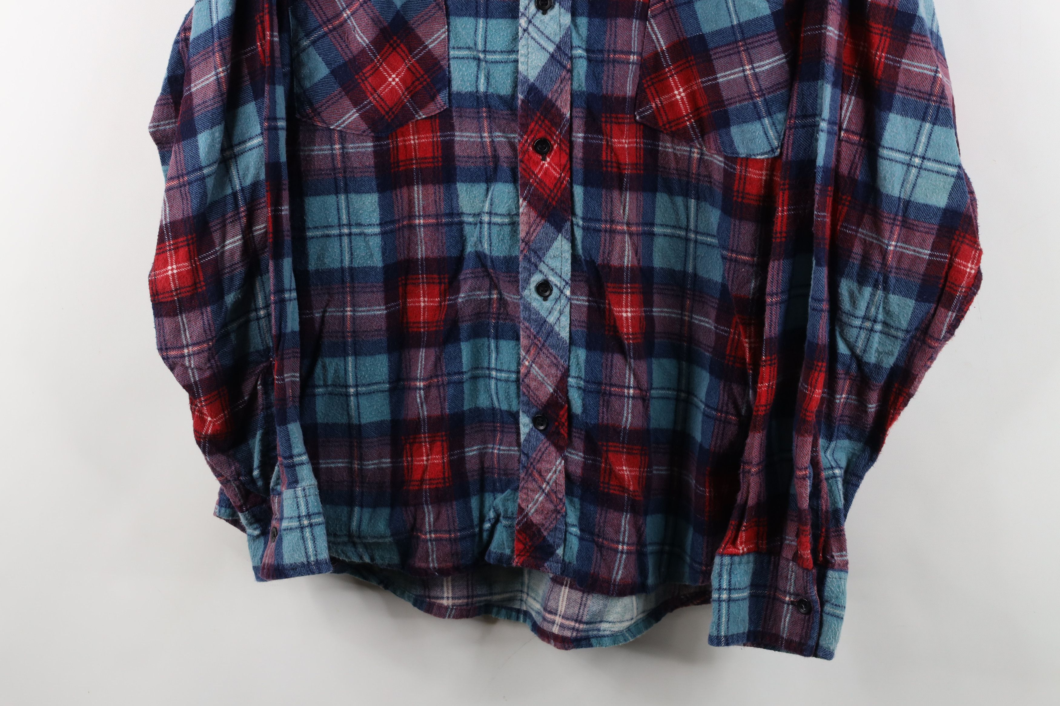 Vintage Vintage 70s Streetwear Flannel Collared Button Shirt Plaid Size US L / EU 52-54 / 3 - 3 Thumbnail