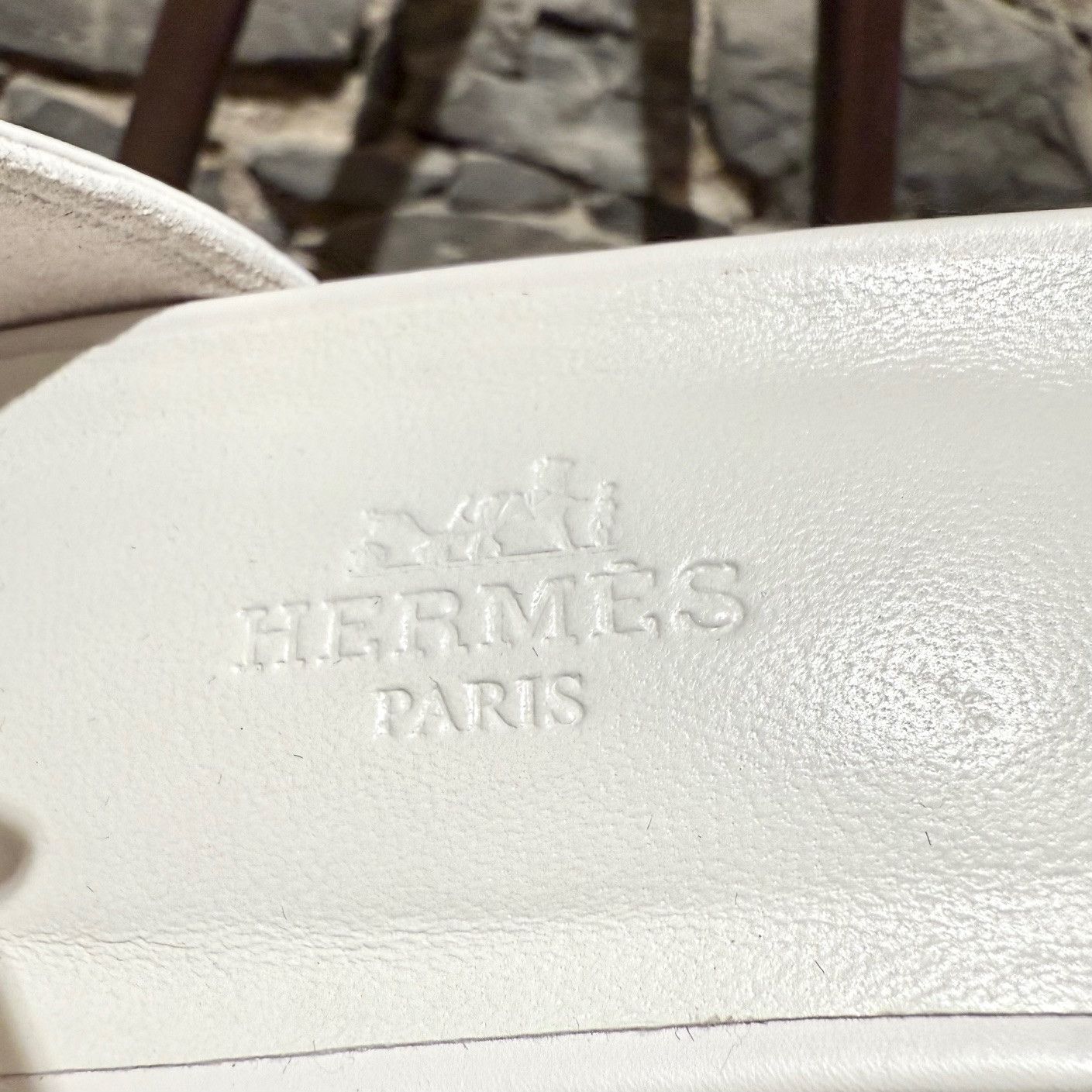 Hermes Hermès Illusion 35 Blanc de Paris Wedge Leather Sandals Size US 8 / IT 38 - 10 Thumbnail