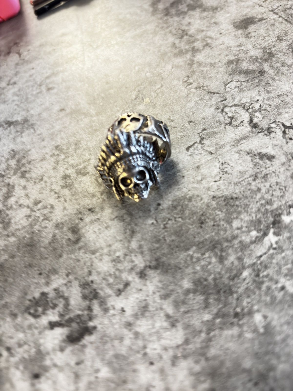 Vintage indian skull / skull ring adjustable Size ONE SIZE - 2 Thumbnail