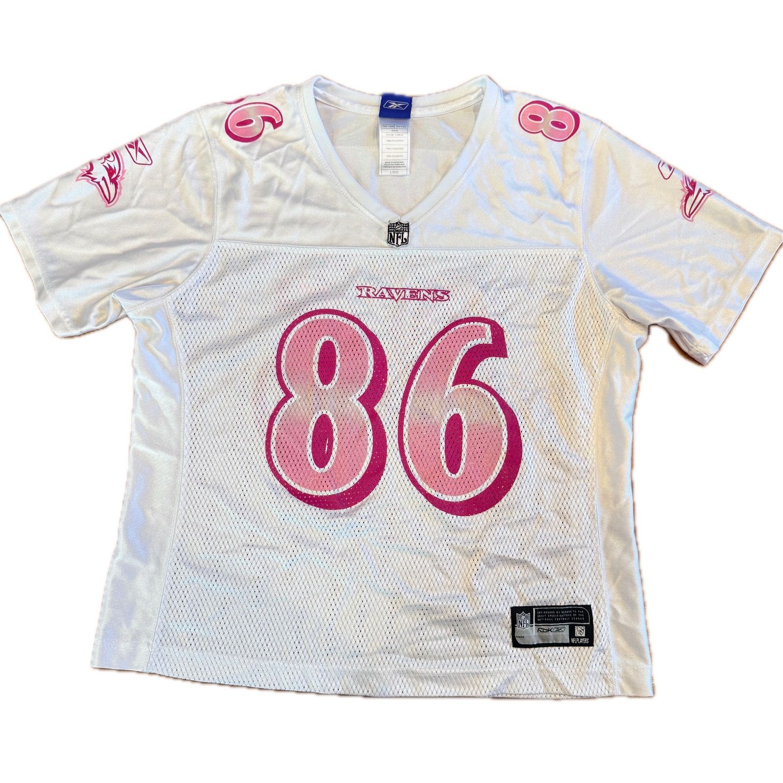 Reebok Todd Heap Baltimore Ravens Reebok Pink Jersey - Size L Size L / US 10 / IT 46 - 1 Thumbnail
