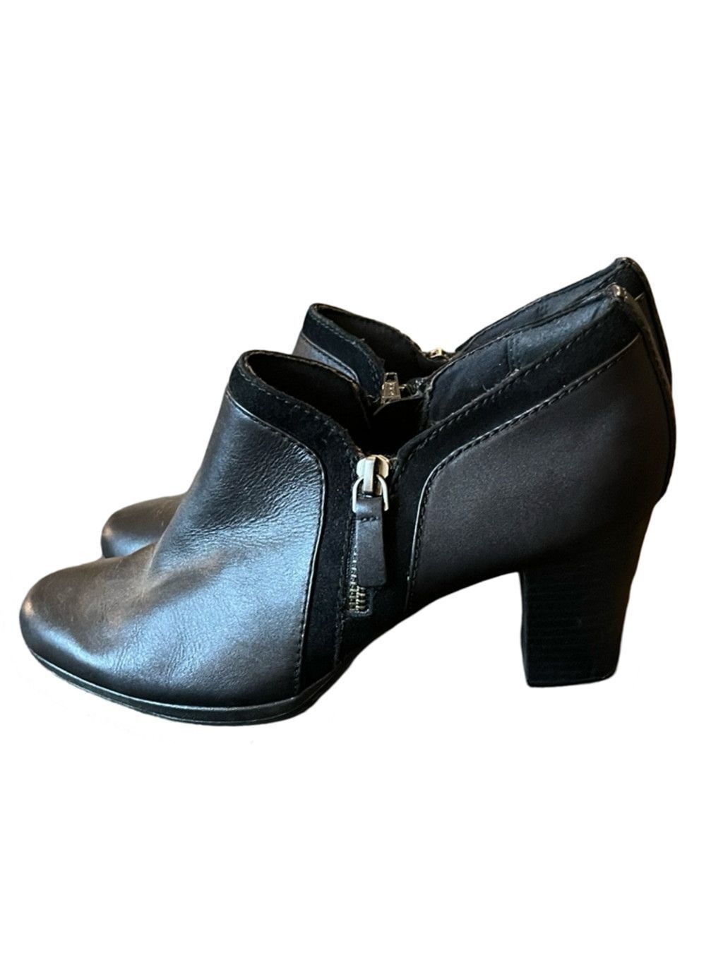 Clarks Clarks Cushion Black Zip Up Leather Booties Ankle Boots 8.5 Size US 8.5 / IT 38.5 - 4 Thumbnail
