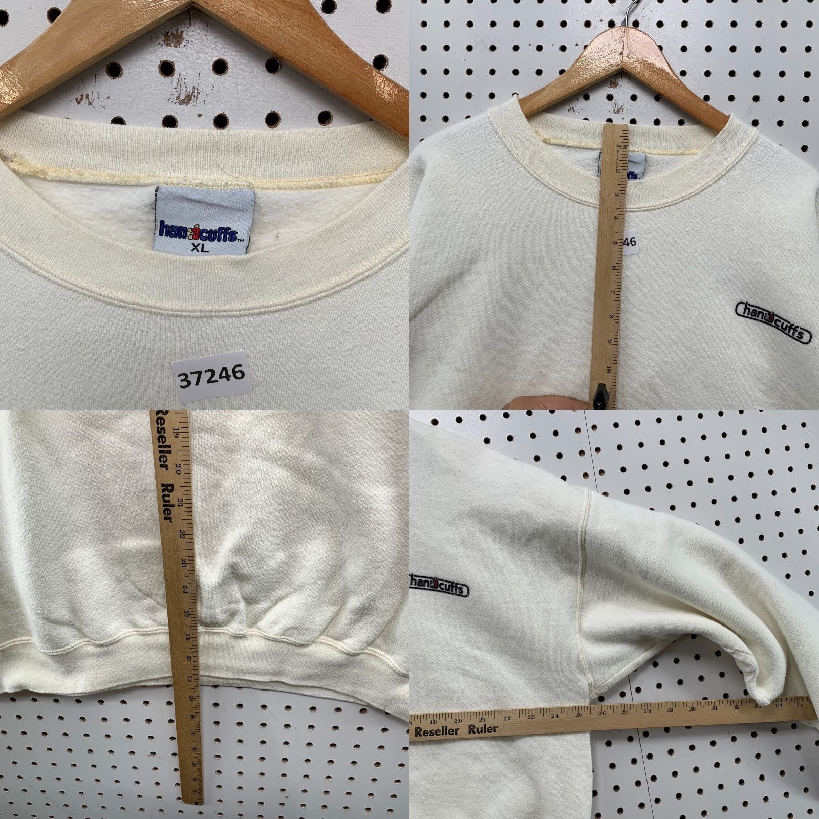 Vintage VINTAGE Handcuffs Sweatshirt Crewneck Mens XL White 90s Graphic Print Thumbholes Mens Sweatshirt 90s Men XL White Size US XL / EU 56 / 4 - 8 Thumbnail
