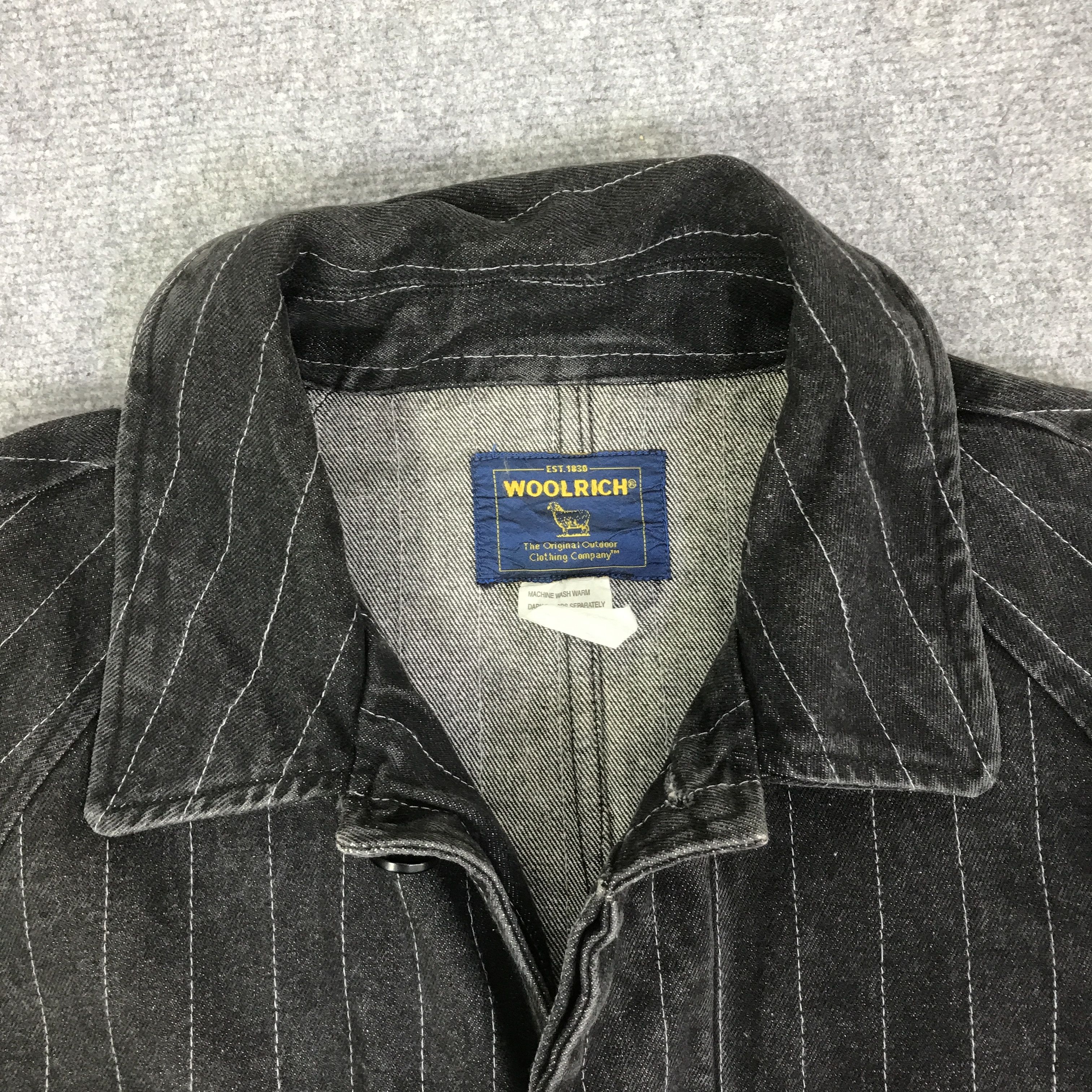 Woolrich Woolen Mills WOOLRICH BLACK DENIM BUTTON JACKET K84B10 Size US L / EU 52-54 / 3 - 8 Thumbnail