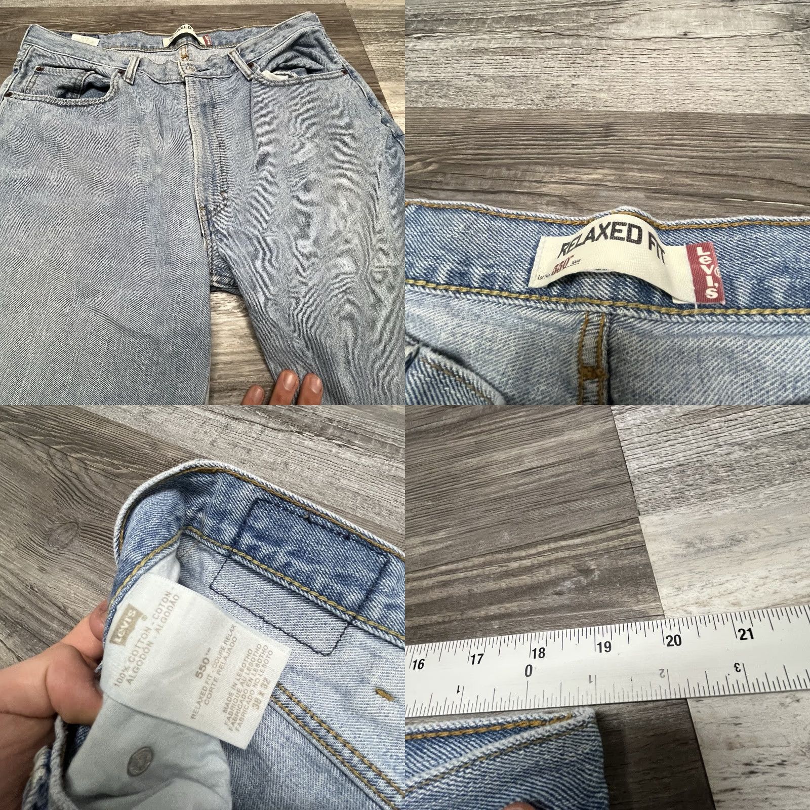 Levi's VINTAGE Levi's Jeans 550 LoosE Tapered Denim 38x32 38x31 Light Wash Men 80s 90s Rock Size US 38 / EU 54 - 8 Thumbnail