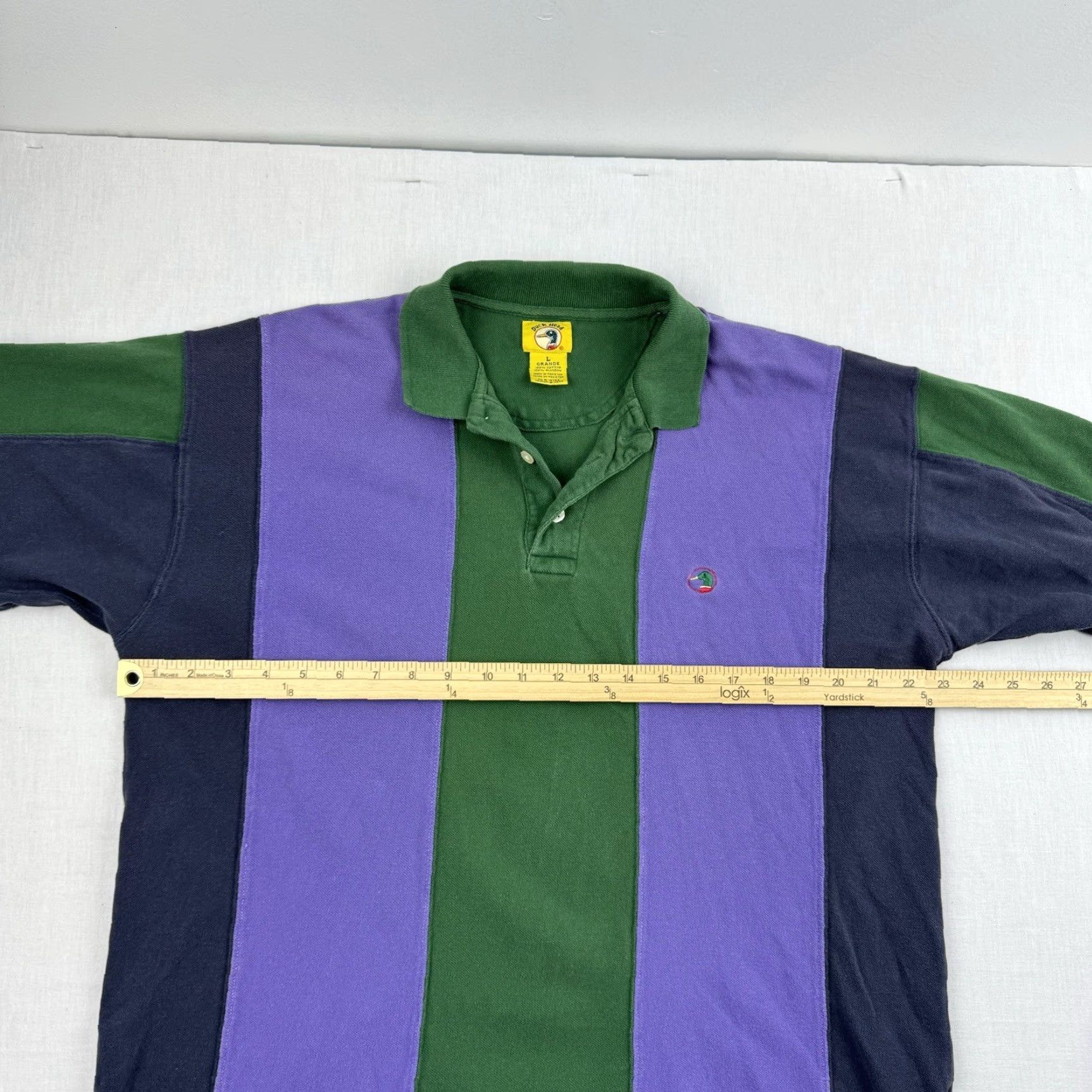 Vintage VINTAGE Duck Head Polo Shirt Mens L Purple Striped 90s Preppy Collar Short Sleeve Size US L / EU 52-54 / 3 - 6 Thumbnail