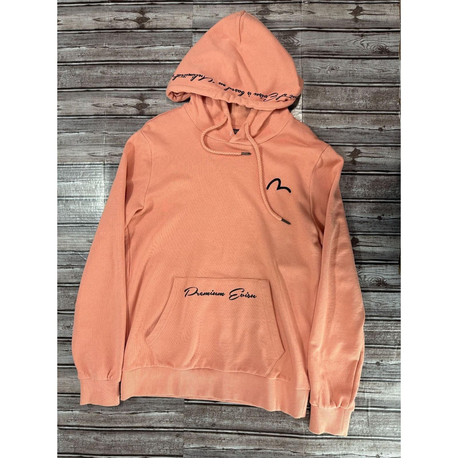 EVISU Hoodie Cotton Orange Men Size 95 M US Color pink NWO