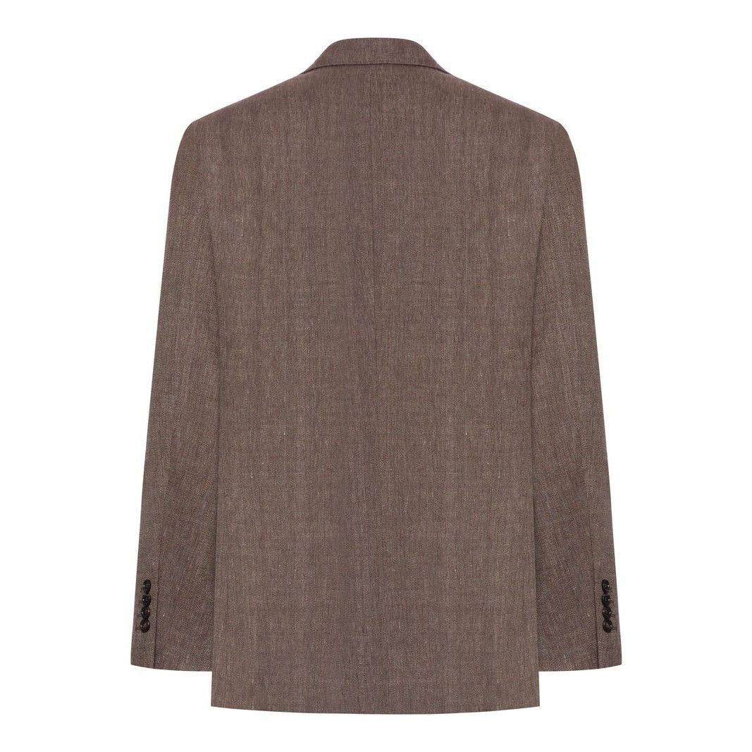 Brunello Cucinelli BRUNELLO CUCINELLI $4900 Hazelnut Wool/Linen Blazer Jacket N Size US XL / EU 56 / 4 - 2 Thumbnail