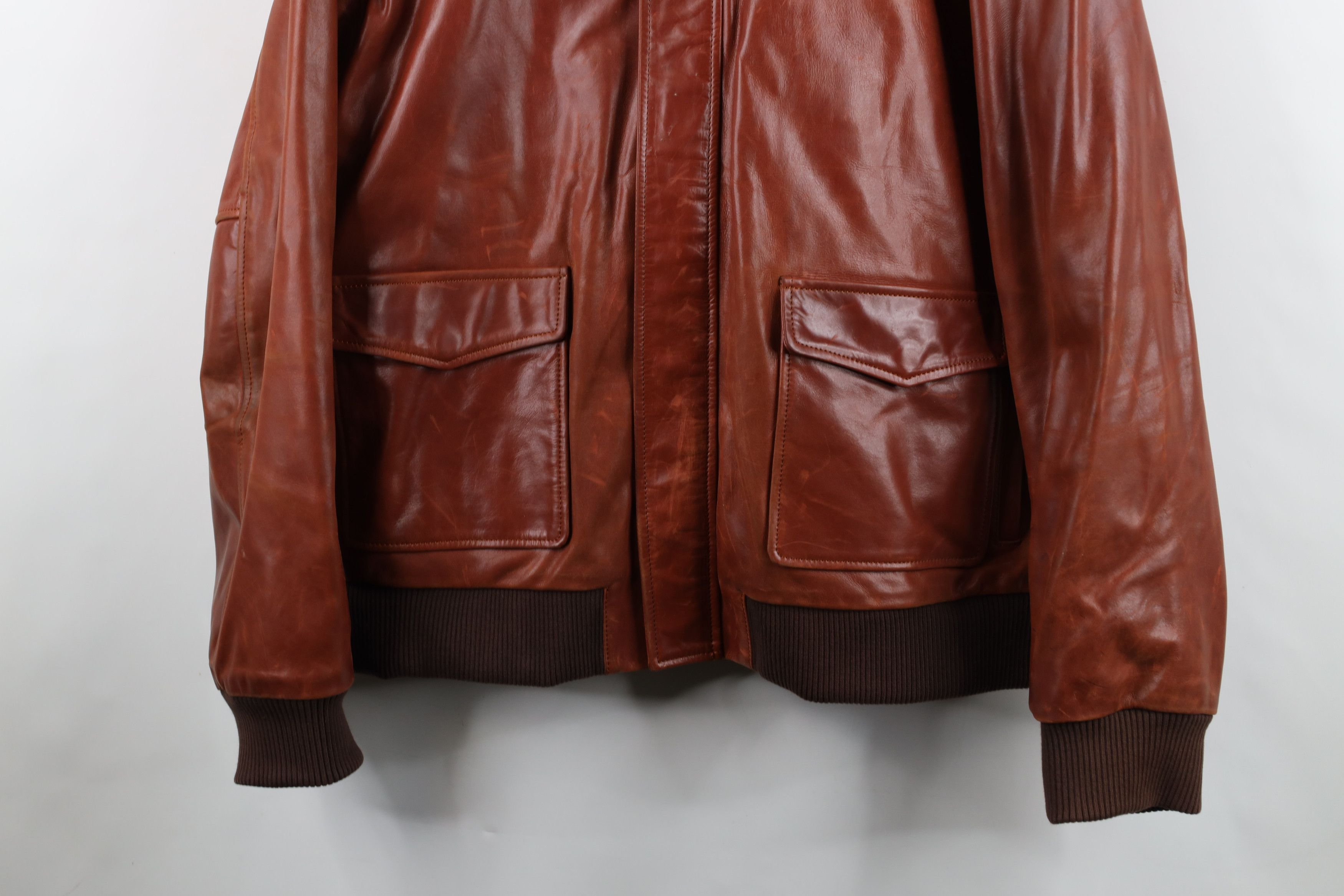 Vintage Inland Leather Leather A2 Bomber Flight Jacket Brown Size US XXL / EU 58 / 5 - 3 Thumbnail