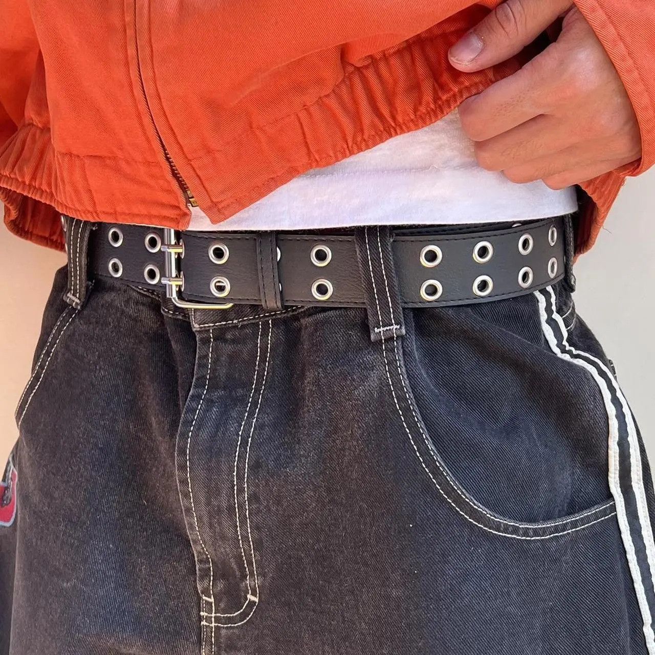 Cowboy Equipment y2k style round studded vegan leather grunge belt Size ONE SIZE - 3 Thumbnail
