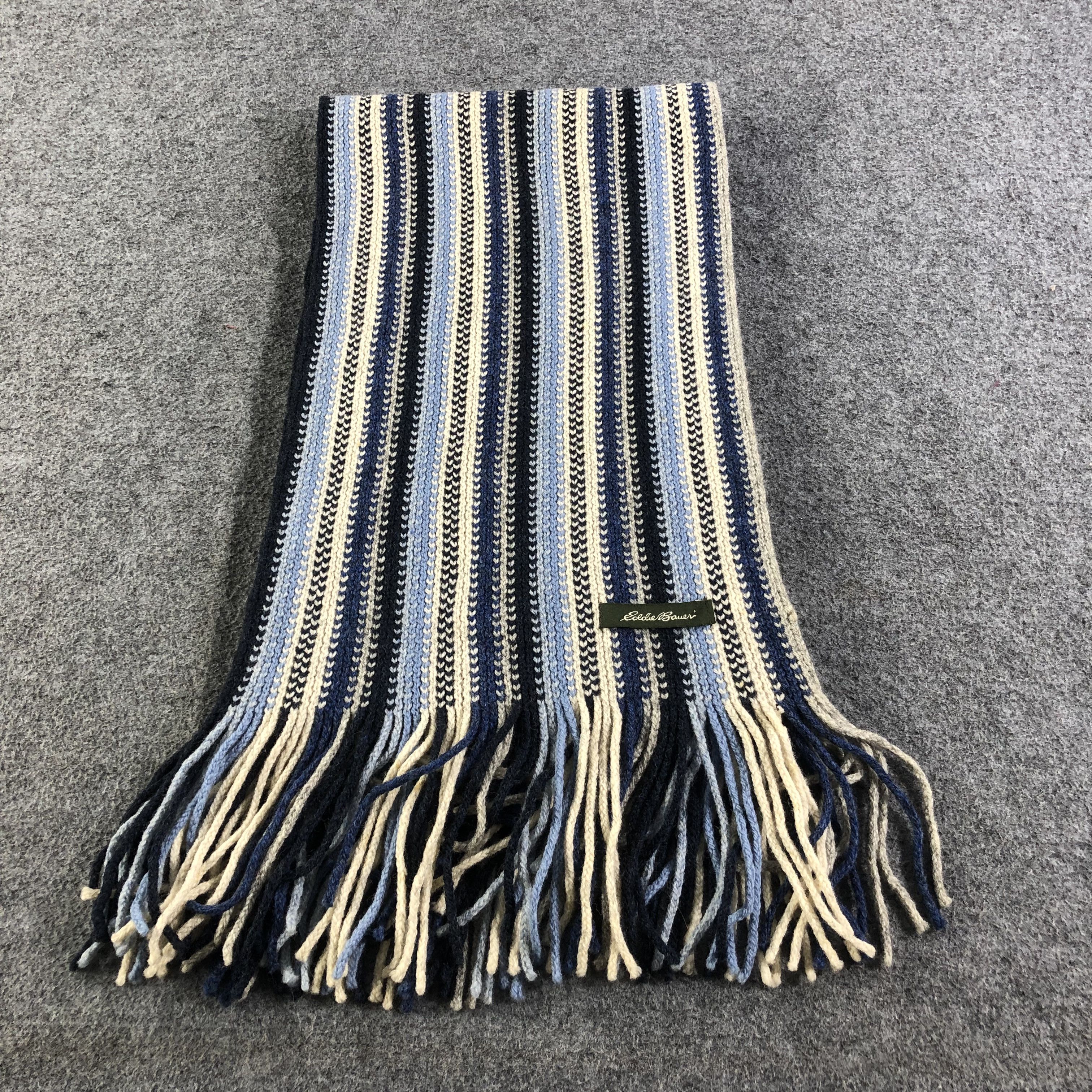 Eddie Bauer Eddie Bauer Striped Knit Wool Scarf Muffler V1086 Size ONE SIZE - 2 Thumbnail