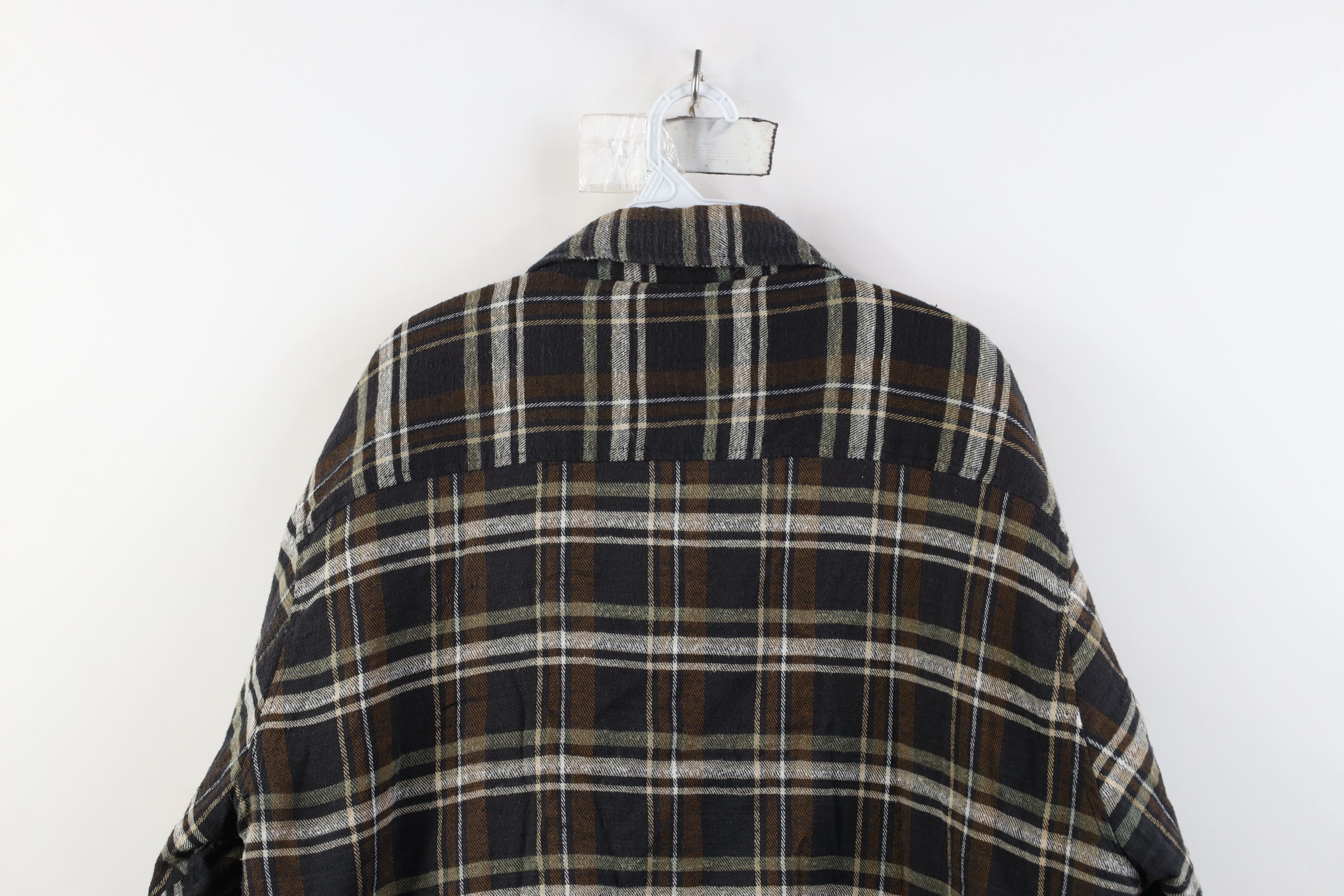 Vintage Vintage 90s Streetwear Quilted Flannel Shirt Jacket Plaid Size US XL / EU 56 / 4 - 14 Thumbnail
