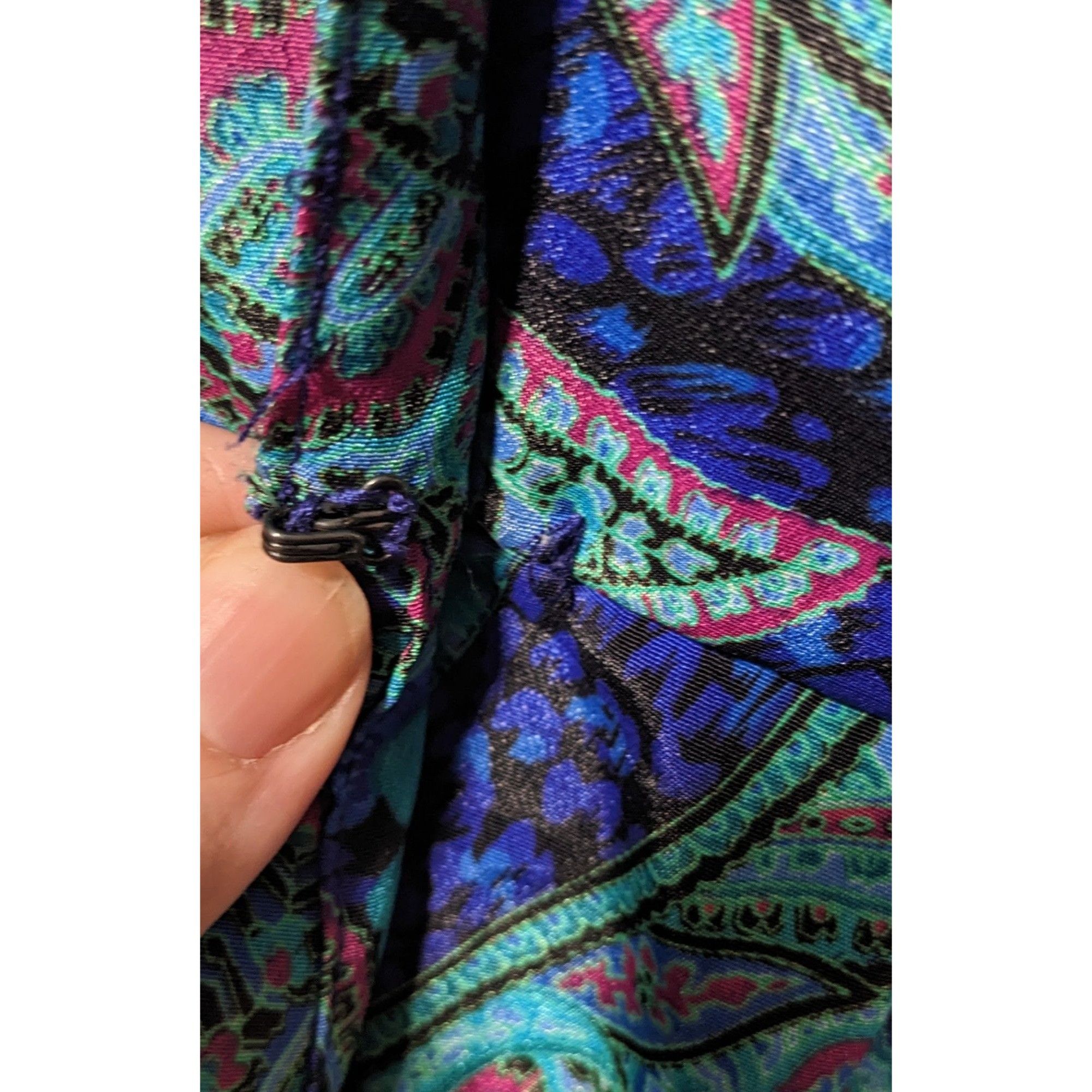 Other Vintage 80s Willi Of California Blue Paisley Dress Size L / US 10 / IT 46 - 5 Thumbnail