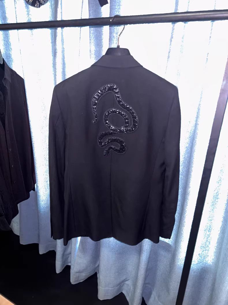 saint laurent Black Scaled Viper Suit