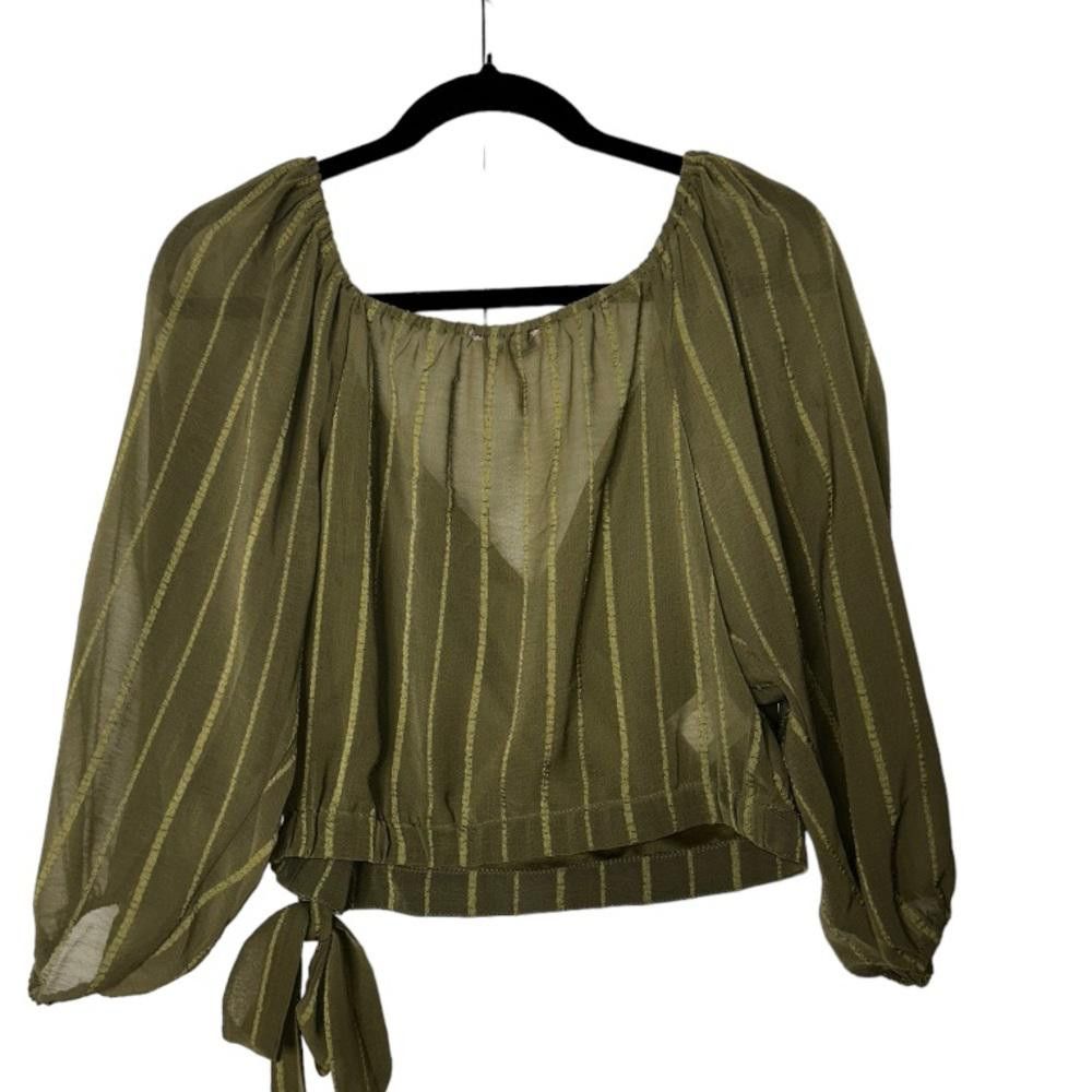 Designer BCBGeneration l Green Faux Wrap Blouse Small Size S / US 4 / IT 40 - 3 Thumbnail