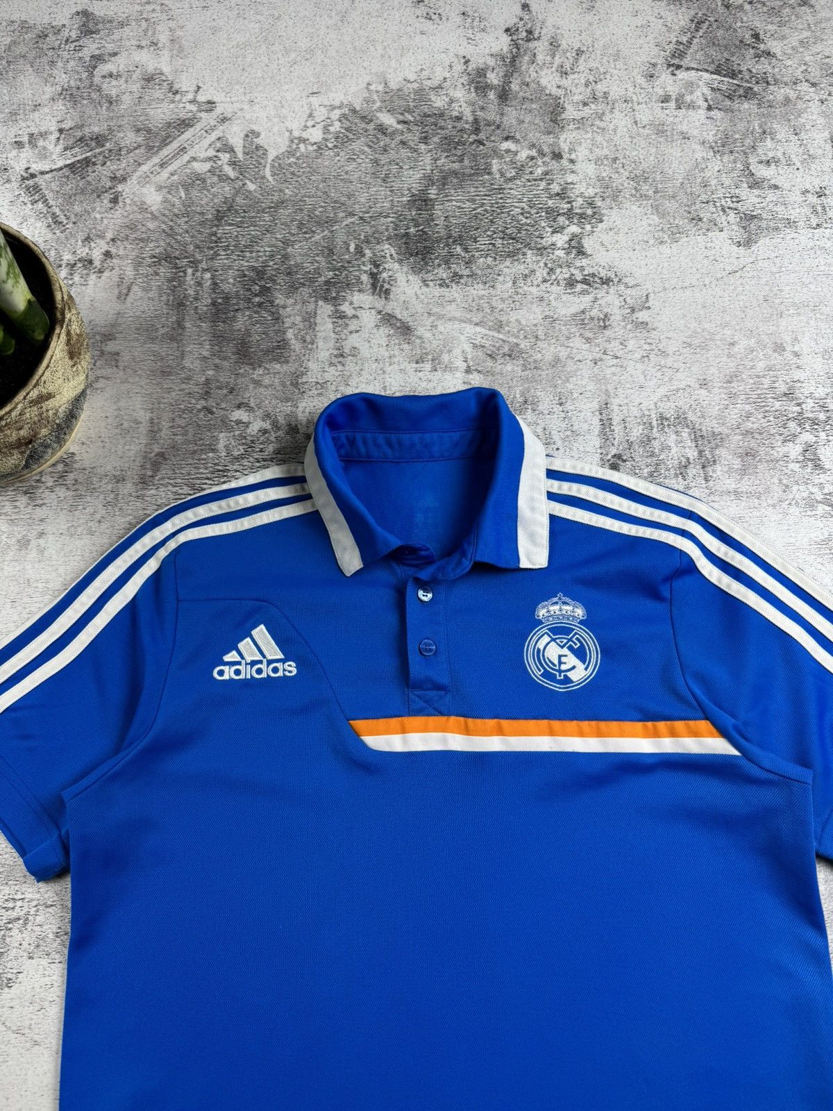 Adidas Real Madrid Training Men 2013 2014 Adidas Blue Soccer Football Shirt Jersey Polo Size US S / EU 44-46 / 1 - 5 Thumbnail