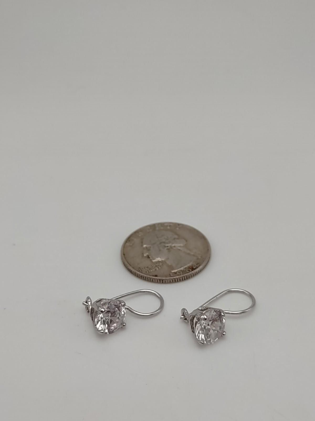 The Unbranded Brand Vintage 925 Sterling Silver Brilliant Cut CZ Drop Earrings Size ONE SIZE - 4 Thumbnail