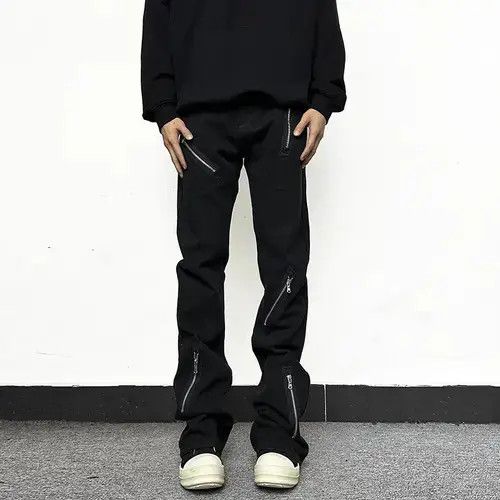 Jean Black Zipper Flare Pants Size US 30 / EU 46 - 8 Thumbnail